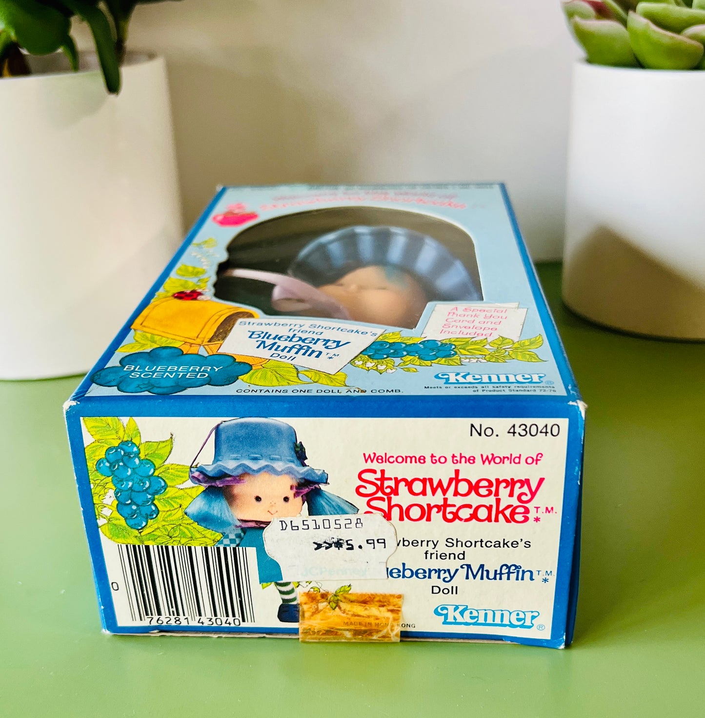 1980s Blueberry Muffin Doll with Original Box and Inserts - B-Roll Item with Imperfections - See Description