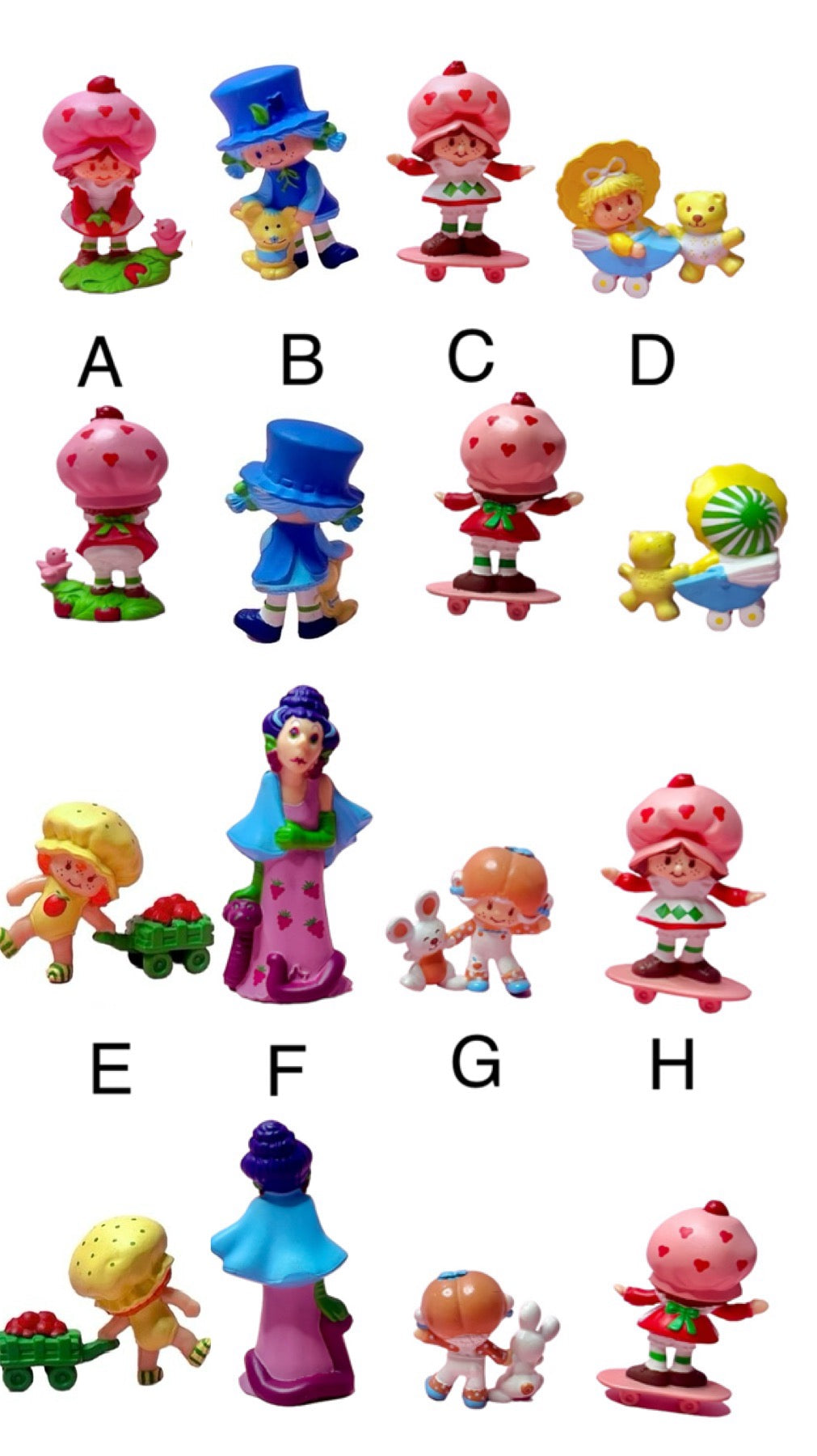 Vintage 1980s Strawberry Shortcake "Strawberryland" Mini Figurines! Pick and choose! Gift Wrap Available!