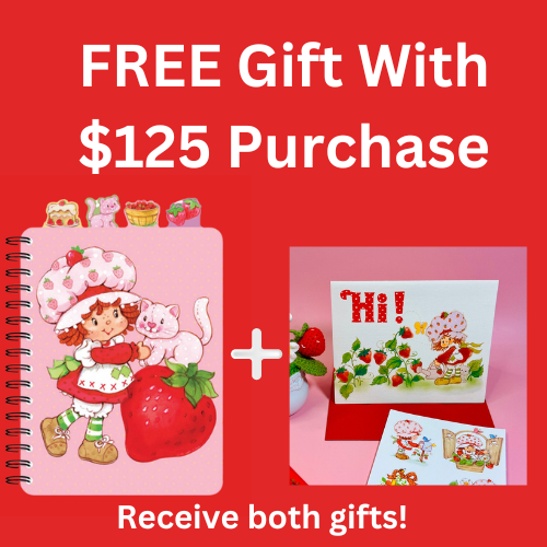 Strawberry Shortcake Tab Notebook & Vintage 1983 Strawberry Shortcake Note Card Set