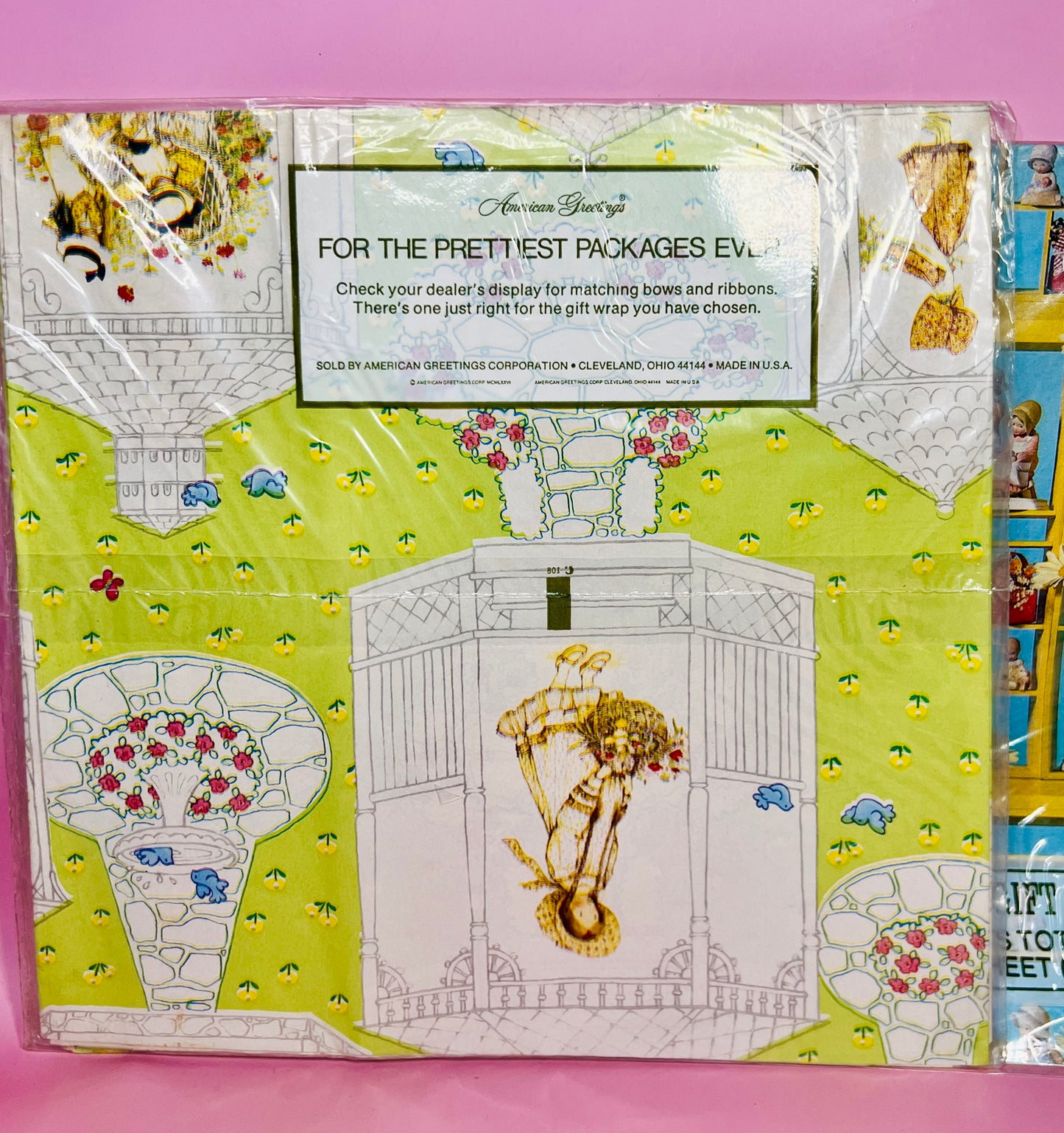 3 Sets of Vintage New Old Stock NOS 1976 Hollie Hobby Wrapping Paper SEALED