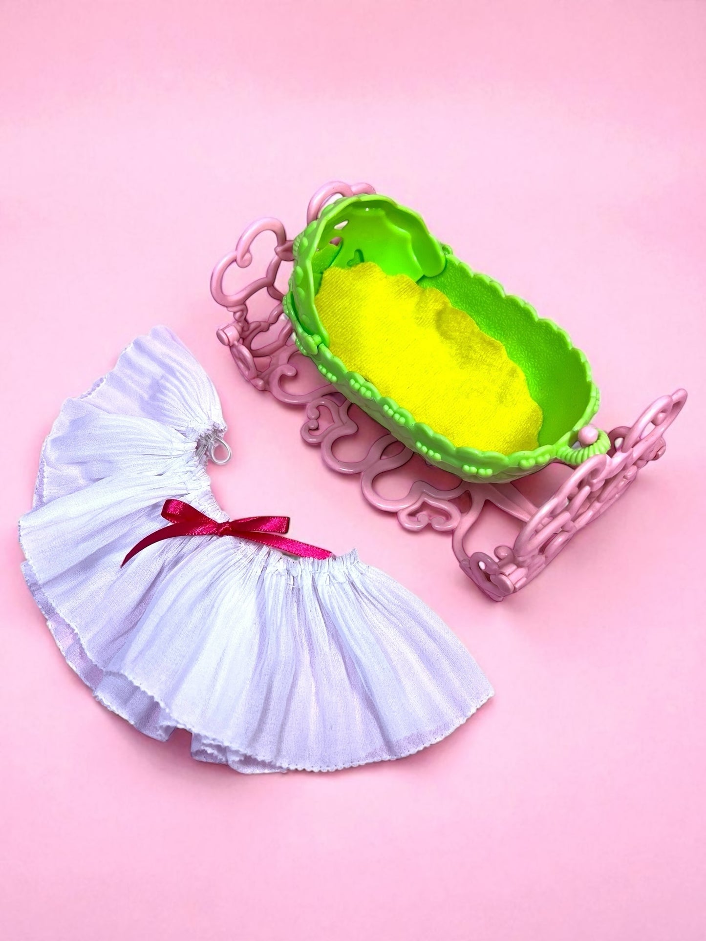 Vintage Strawberry Shortcake Baby Cradle Bassinet from the 1980s Strawberry Shortcake Series