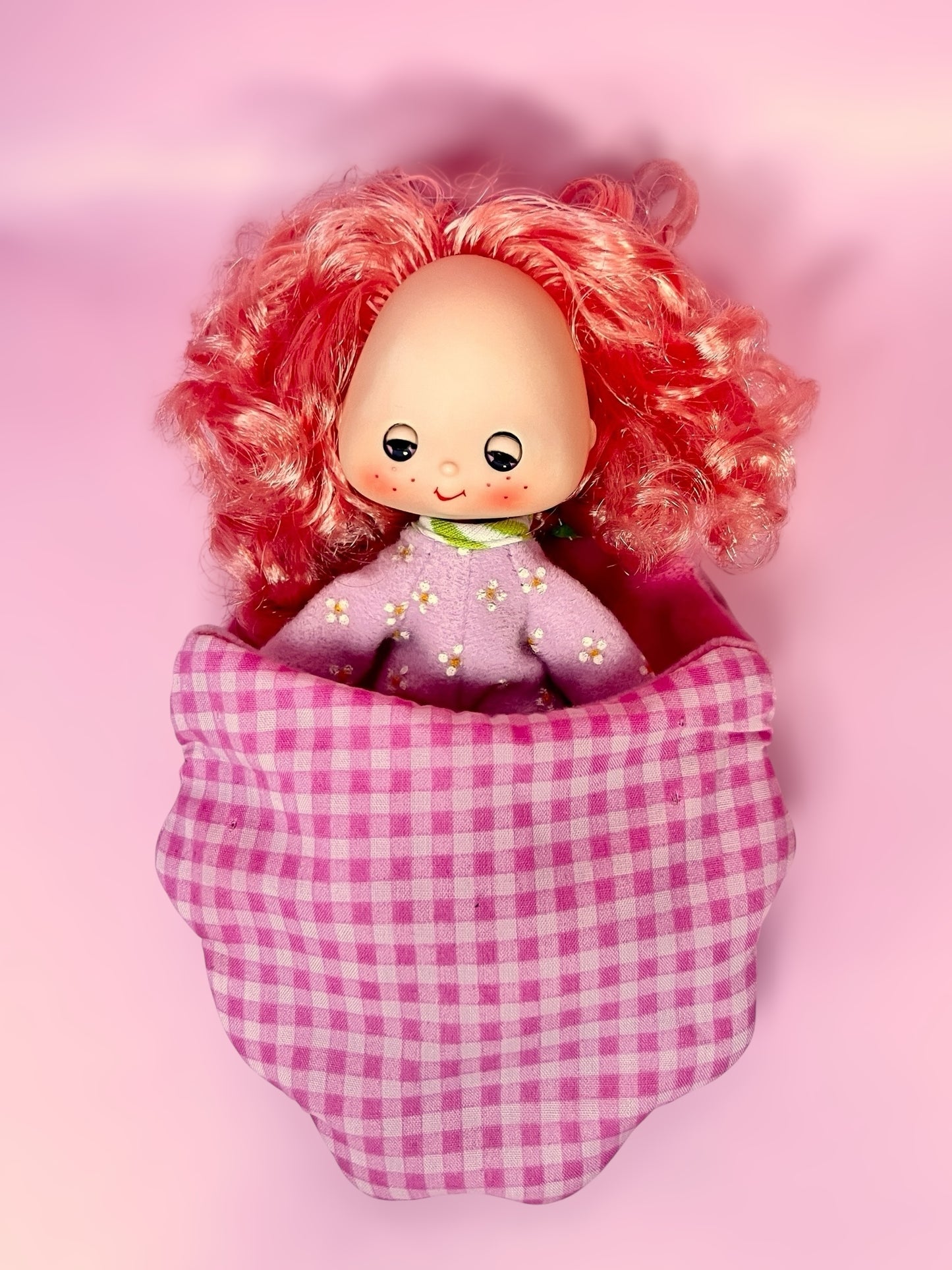 Vintage Raspberry Tart Sweet Sleeper doll with Sleeping Bag from the 1980s Strawberry Shortcake Series