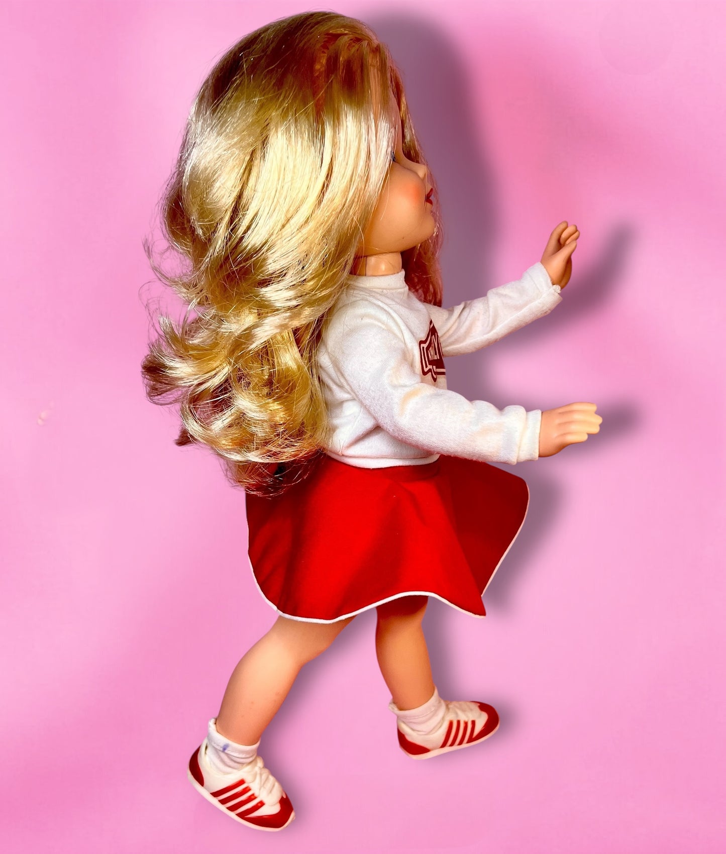 Vintage 1980s Kimberly Cheerleader Doll in Excellent Condition with Skates