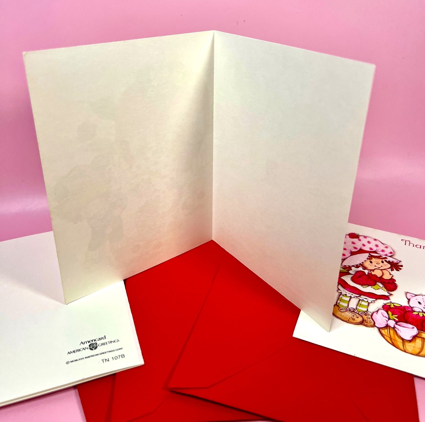 RARE Set of 3 Different Vintage 1980 Unused Strawberry Shortcake Greeting Cards by American Greetings
