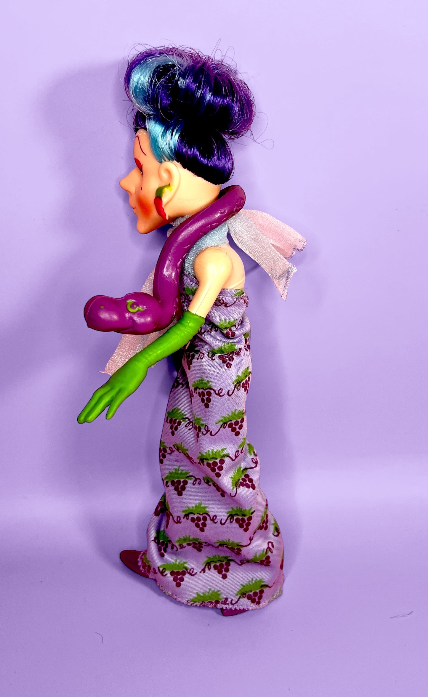 Vintage Sour Grapes doll with pet Dregs Snake from the 1980s Strawberry Shortcake Series