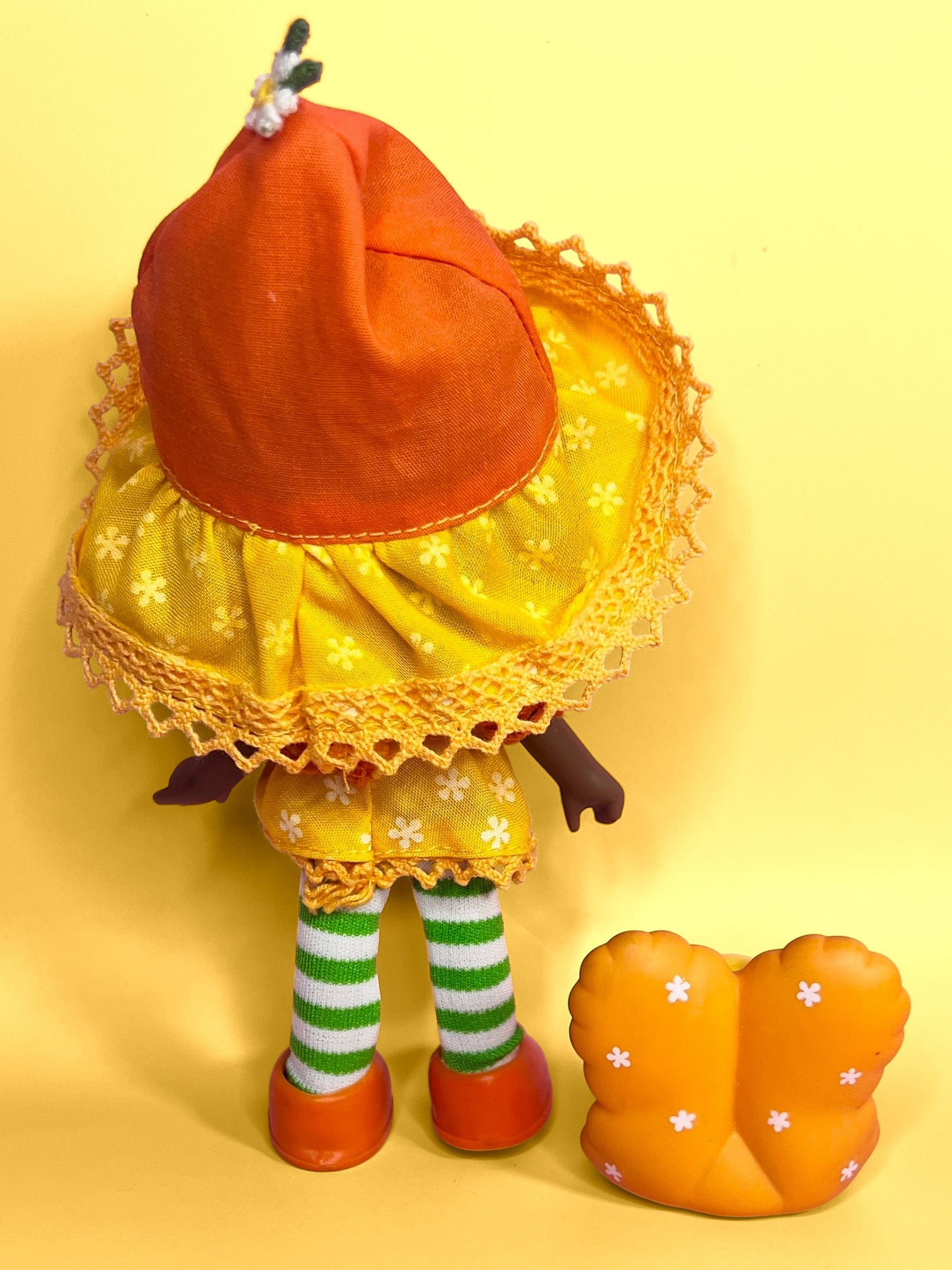 Vintage Orange Blossom doll with pet Marmalade Butterfly from the 1980s Strawberry Shortcake Series
