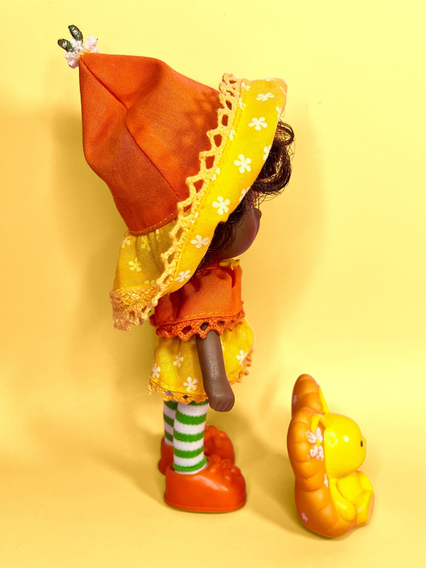 Vintage Orange Blossom doll with pet Marmalade Butterfly from the 1980s Strawberry Shortcake Series