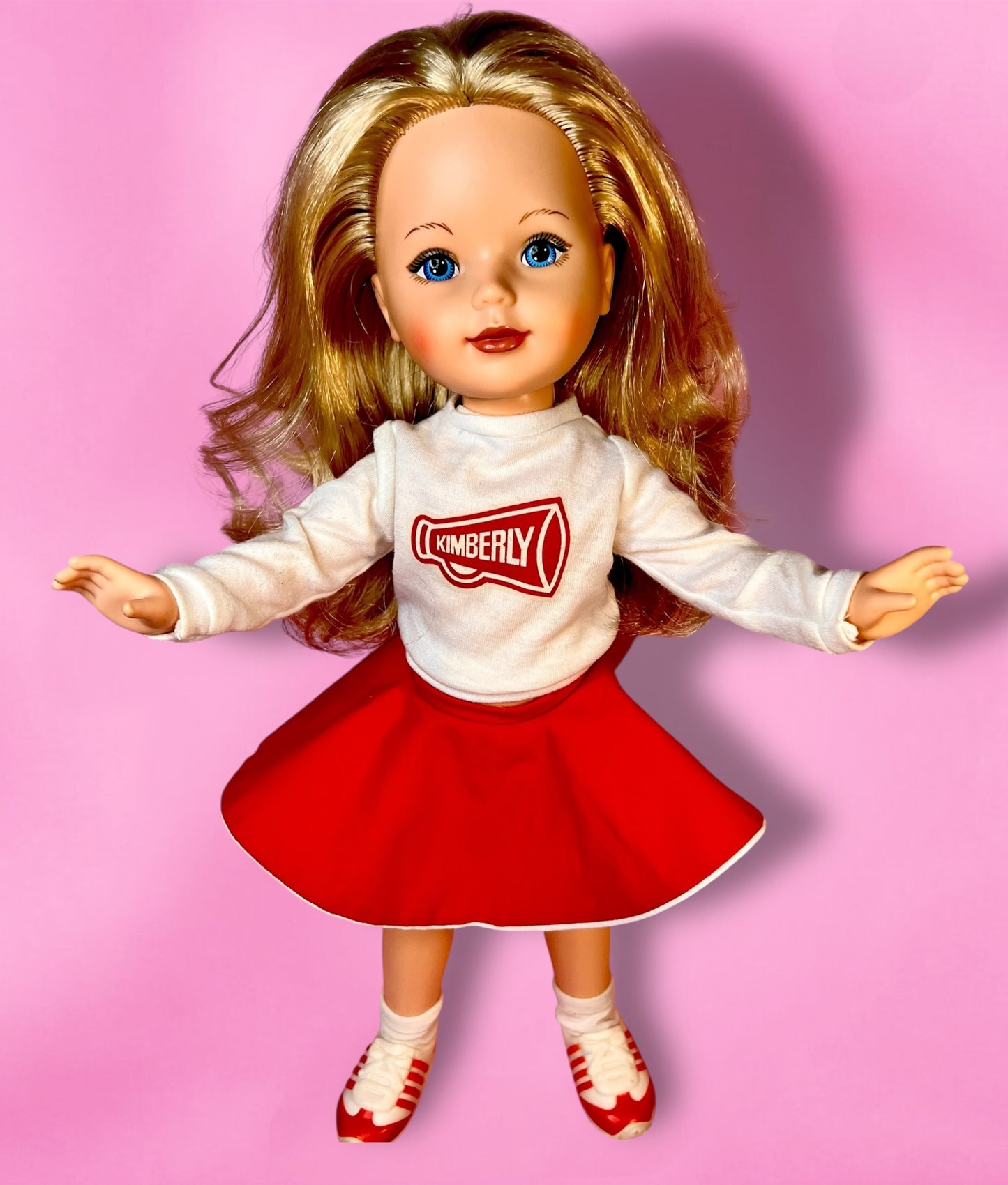 Vintage 1980s Kimberly Cheerleader Doll in Excellent Condition with Skates