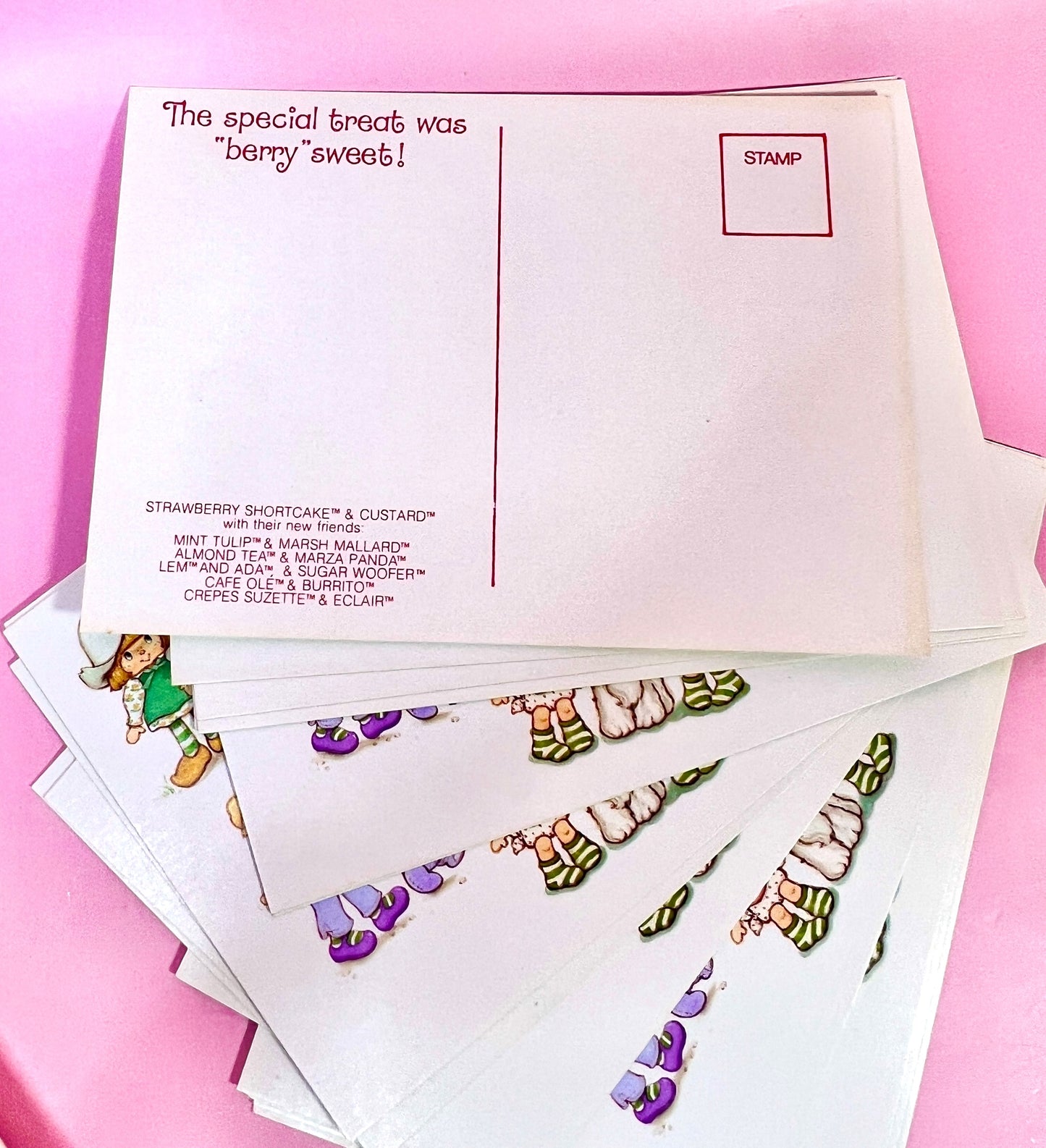 Set of 12 Vintage 1983 Strawberry Shortcake Unused Post Cards Featuring Her International Friends