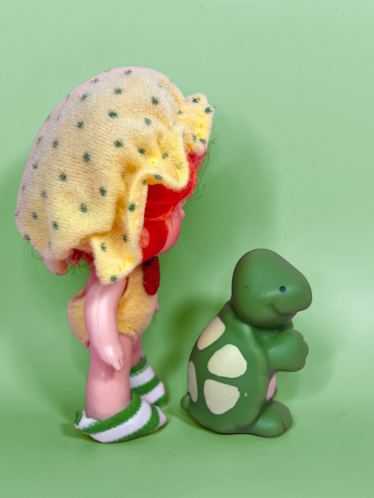Vintage Apple Dumpling doll with pet Tea Time Turtle from the 1980s Strawberry Shortcake Series