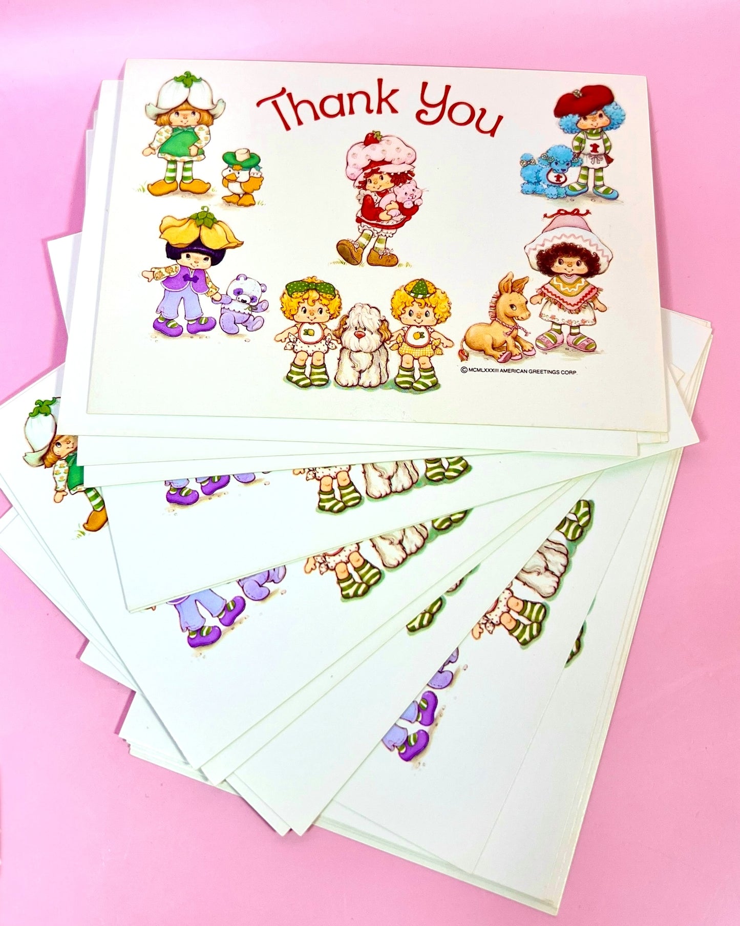 Set of 12 Vintage 1983 Strawberry Shortcake Unused Post Cards Featuring Her International Friends