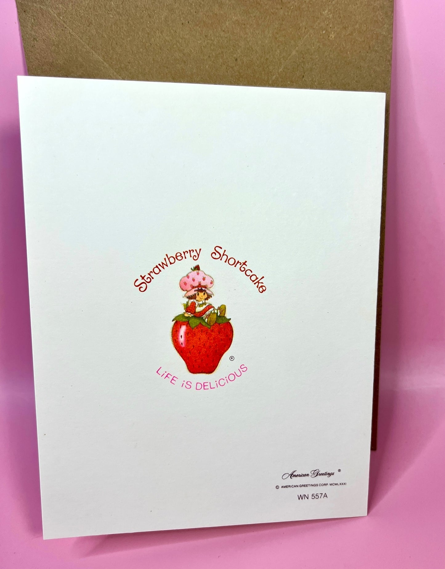 Set of 5 Vintage 1981 Unused Strawberry Shortcake Friendship Greeting Cards & Stickers by American Greetings