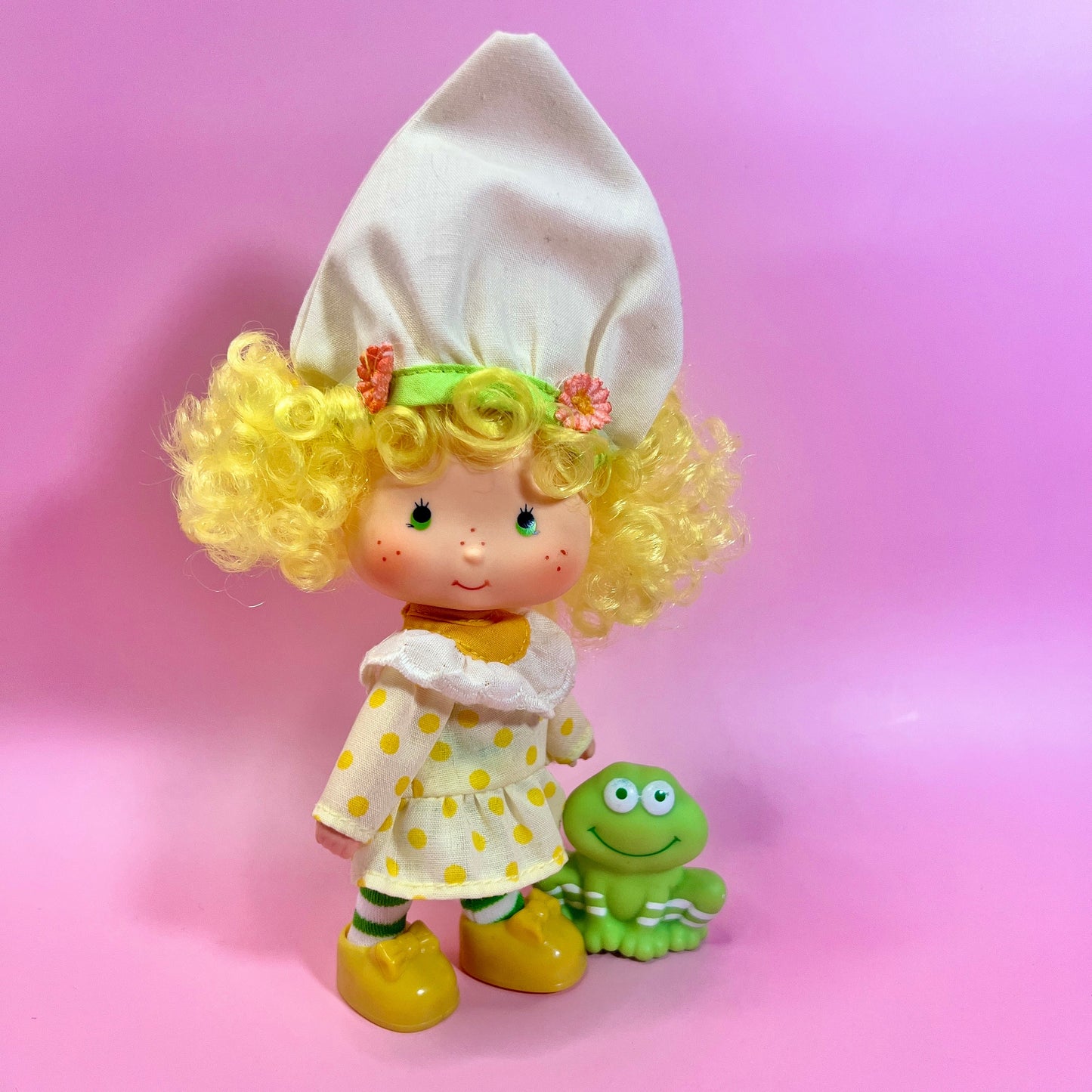 Vintage Lemon Meringue Strawberry Shortcake Doll with pet Frappe Frog! Optional SCENT sand Gift Wrap! - Dolly Magic