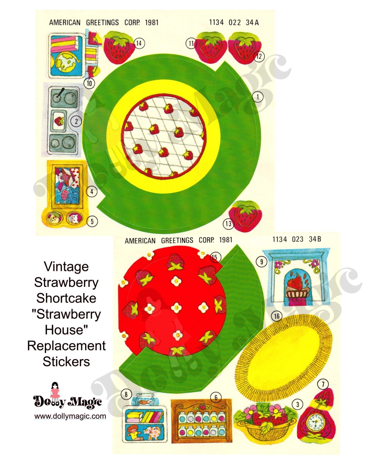 SVG Files: Vintage Strawberry Shortcake Replacement Stickers for 1980s Strawberryland Strawberry House (Digital Download SVG files Only)