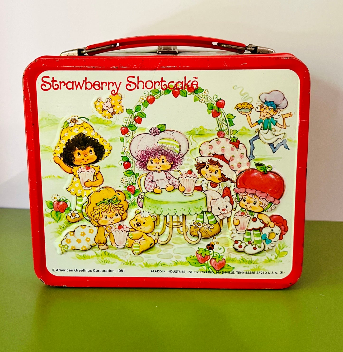 Vintage 1980 Strawberry Shortcake Aladdin Lunchbox with Original Thermos 1980s - Imperfections See photos