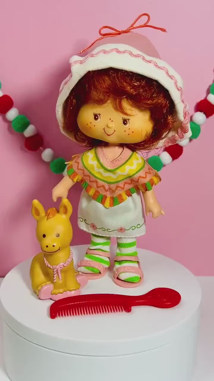 1980s Vintage Cafe Ole Doll with Pet Burrito from Strawberry Shortcake! Optional Scent and Gift Wrap!