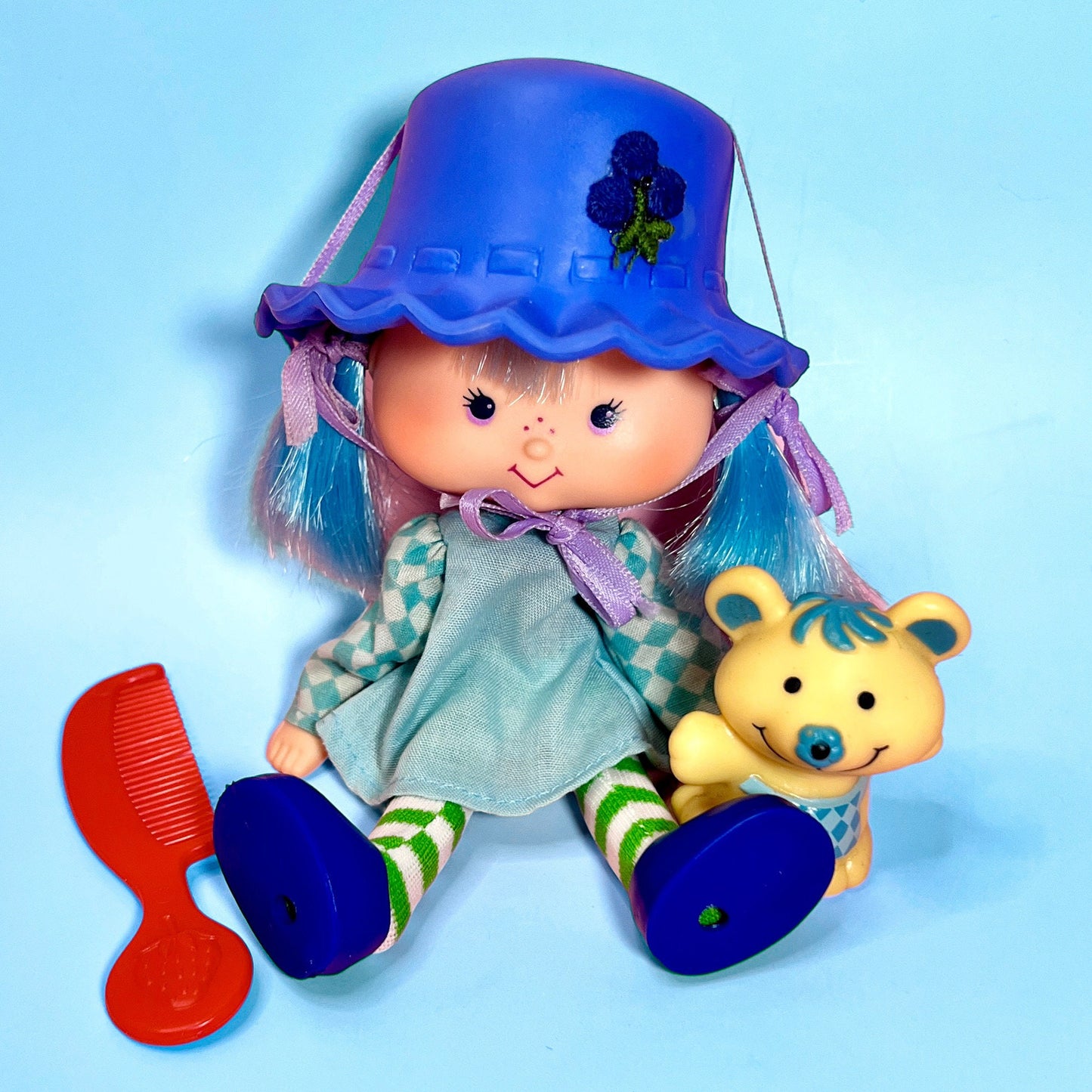 1980s Vintage Blueberry Muffin Doll from Strawberry Shortcake With Pet Cheesecake! Optional SCENT and Gift Wrap! - Dolly Magic