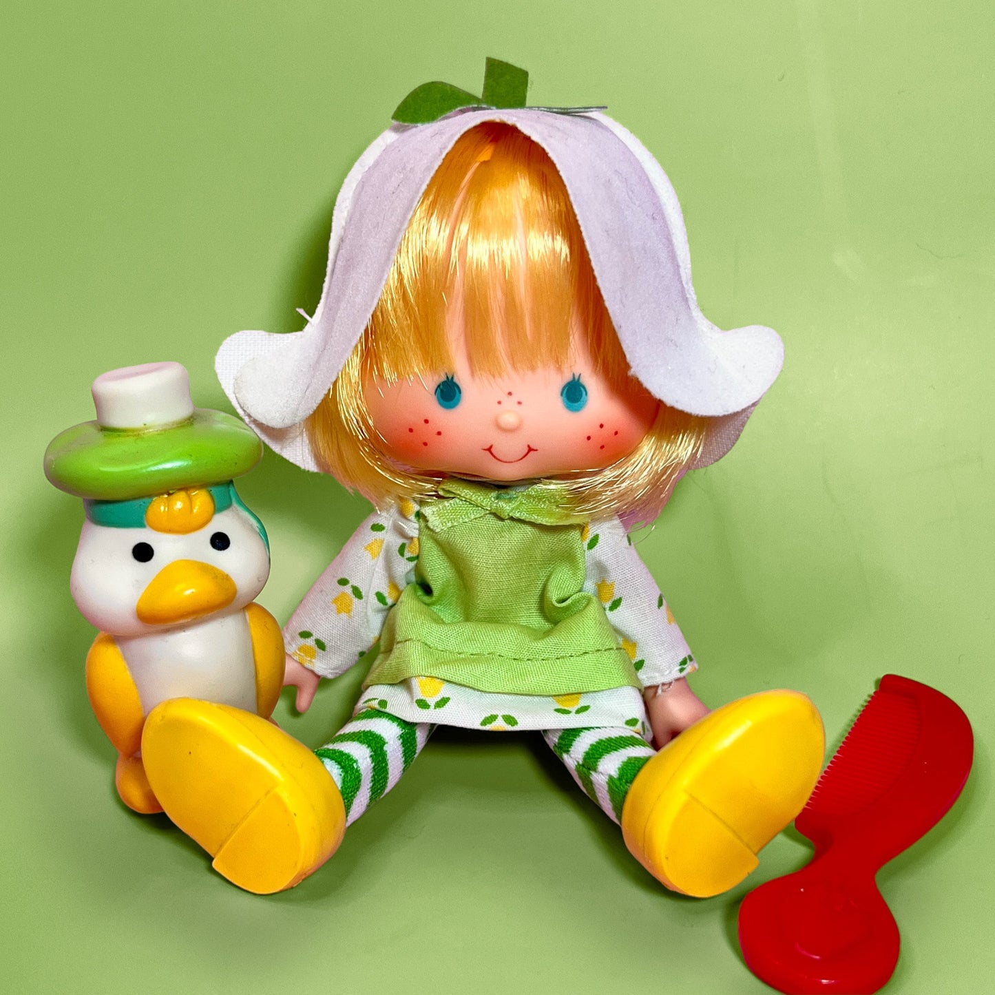 1980s Vintage Mint Tulip Doll with pet Marsh Mallard from Strawberry Shortcake! Optional SCENT and Gift Wrap! - Dolly Magic
