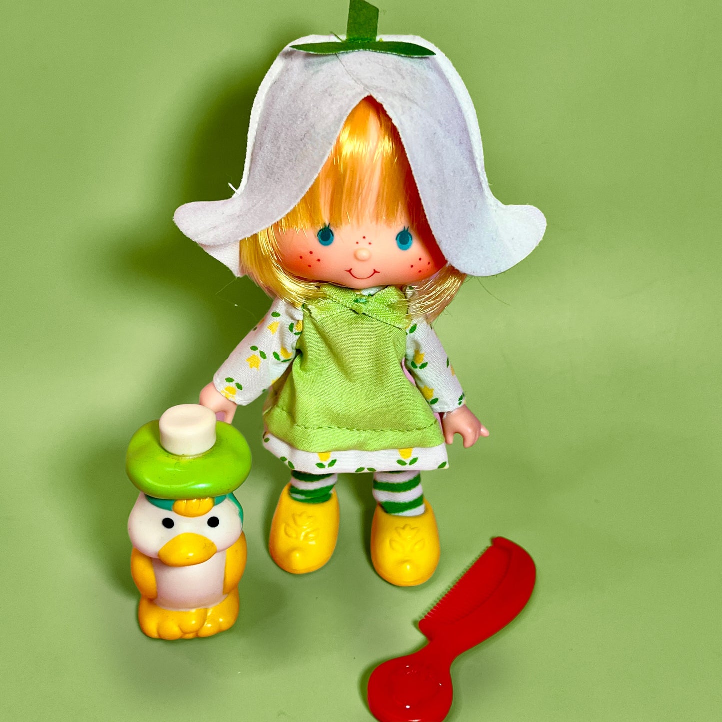 1980s Vintage Mint Tulip Doll with pet Marsh Mallard from Strawberry Shortcake! Optional SCENT and Gift Wrap! - Dolly Magic