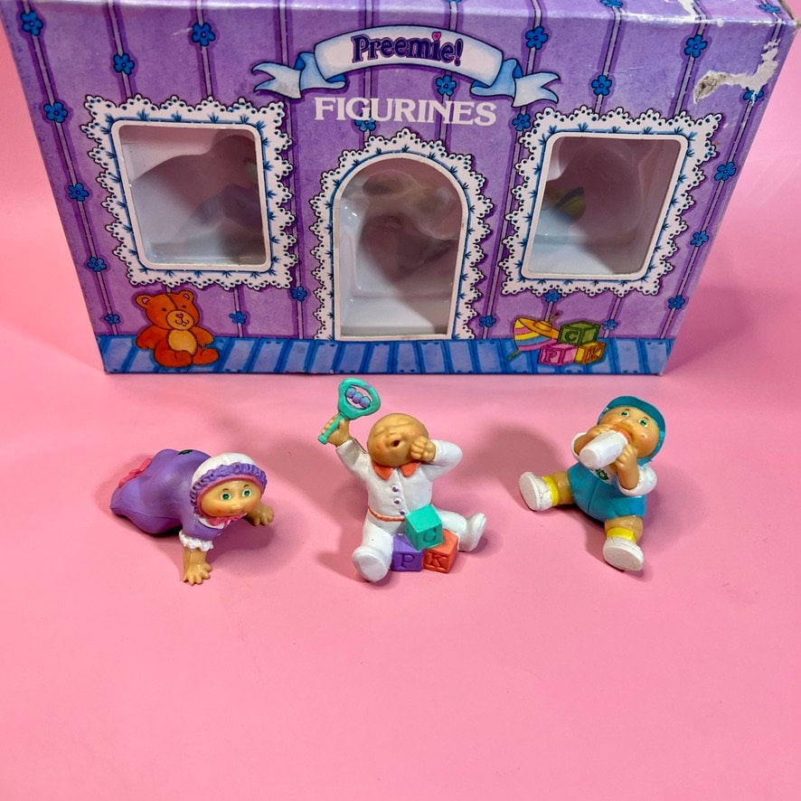 Vintage 1985 Cabbage Patch Kid Preemie Collectible Set of 3! New in Open Package! - Dolly Magic