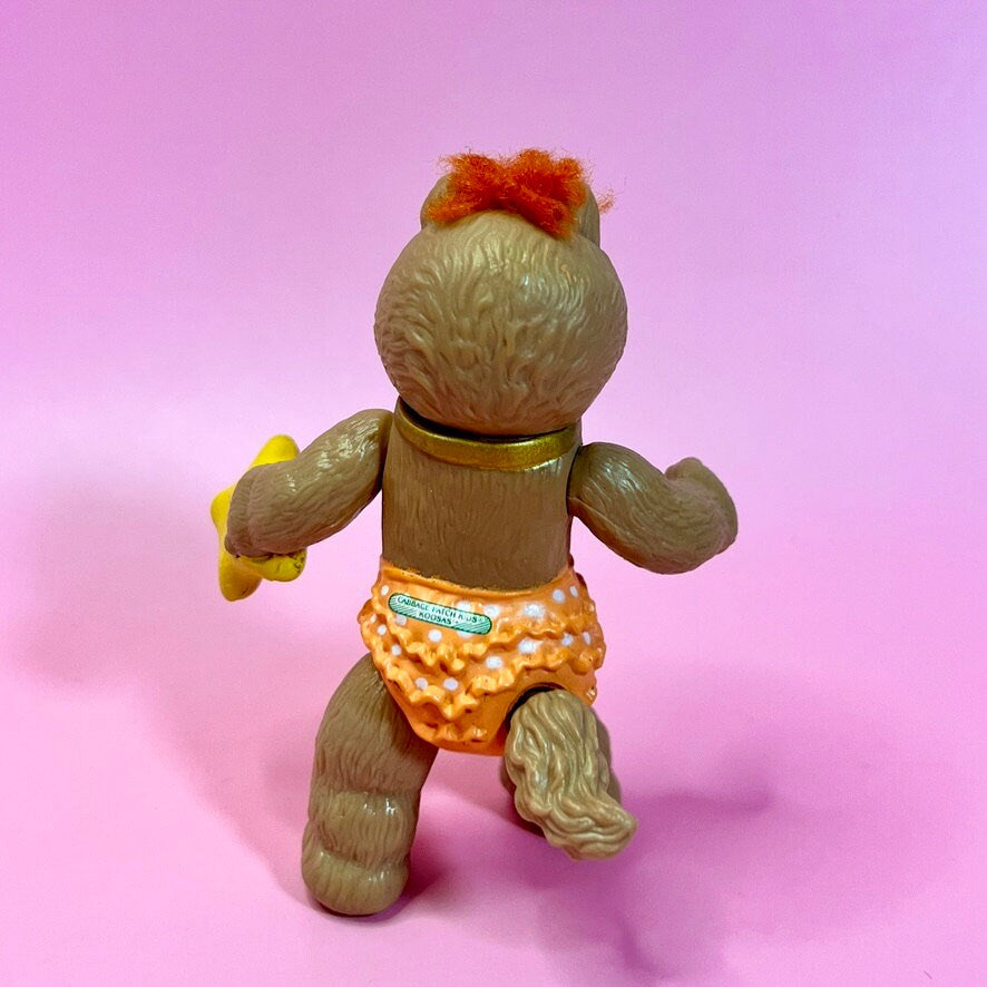 Vintage 1984 Cabbage Patch Kids KOOSAS Poseable 3.5 inch Figurine - Brown with Orange Hair/Diaper "KOOSAS" - Dolly Magic