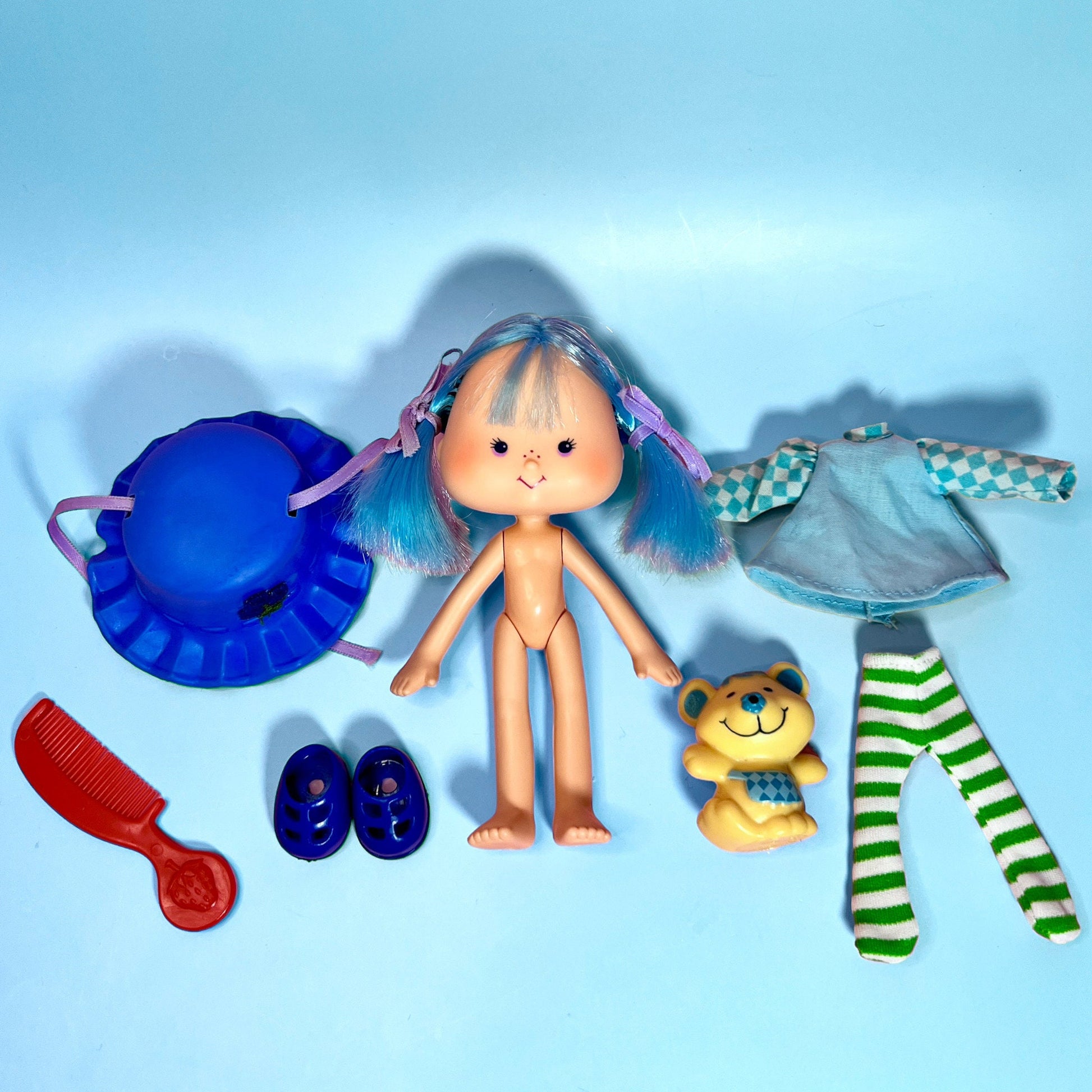 1980s Vintage Blueberry Muffin Doll from Strawberry Shortcake With Pet Cheesecake! Optional SCENT and Gift Wrap! - Dolly Magic