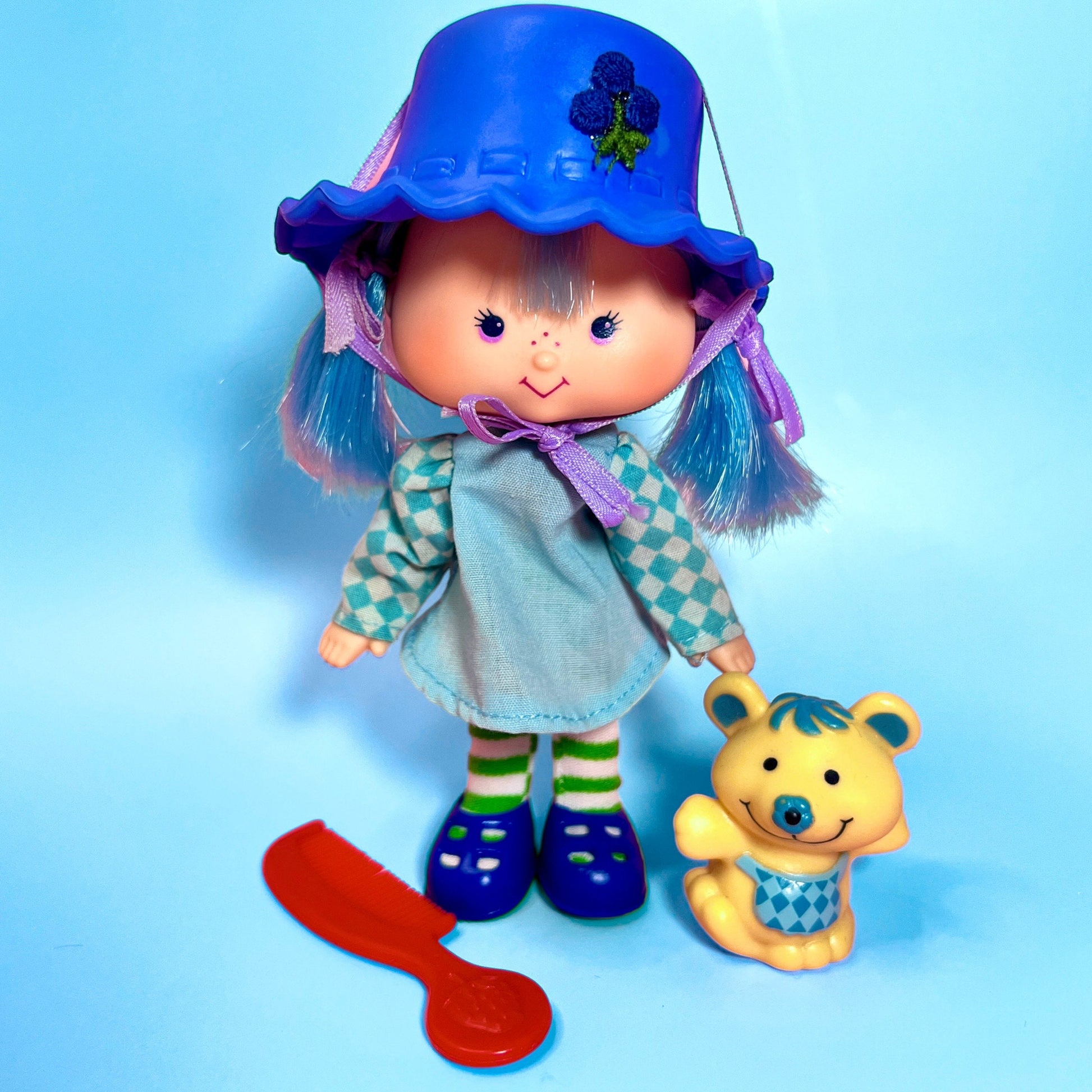 1980s Vintage Blueberry Muffin Doll from Strawberry Shortcake With Pet Cheesecake! Optional SCENT and Gift Wrap! - Dolly Magic