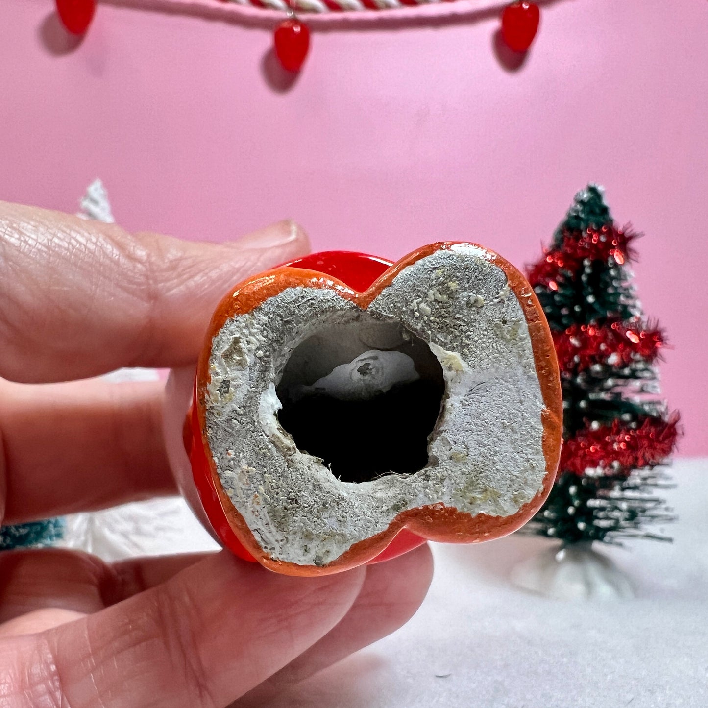 1982 Vintage Strawberry Shortcake Ceramic Christmas Ornament: Strawberry Herself With a Star - Dolly Magic