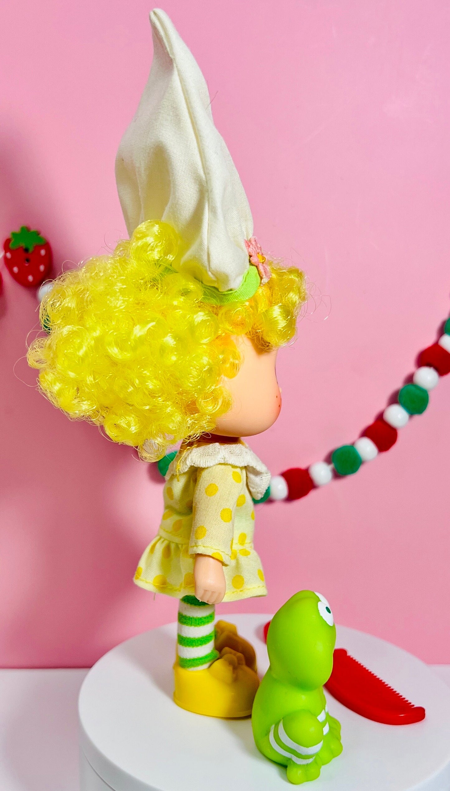 1980s Vintage Lemon Meringue Doll with Pet Frappe Frog from Strawberry Shortcake! Optional Scent and Gift Wrap! - Dolly Magic