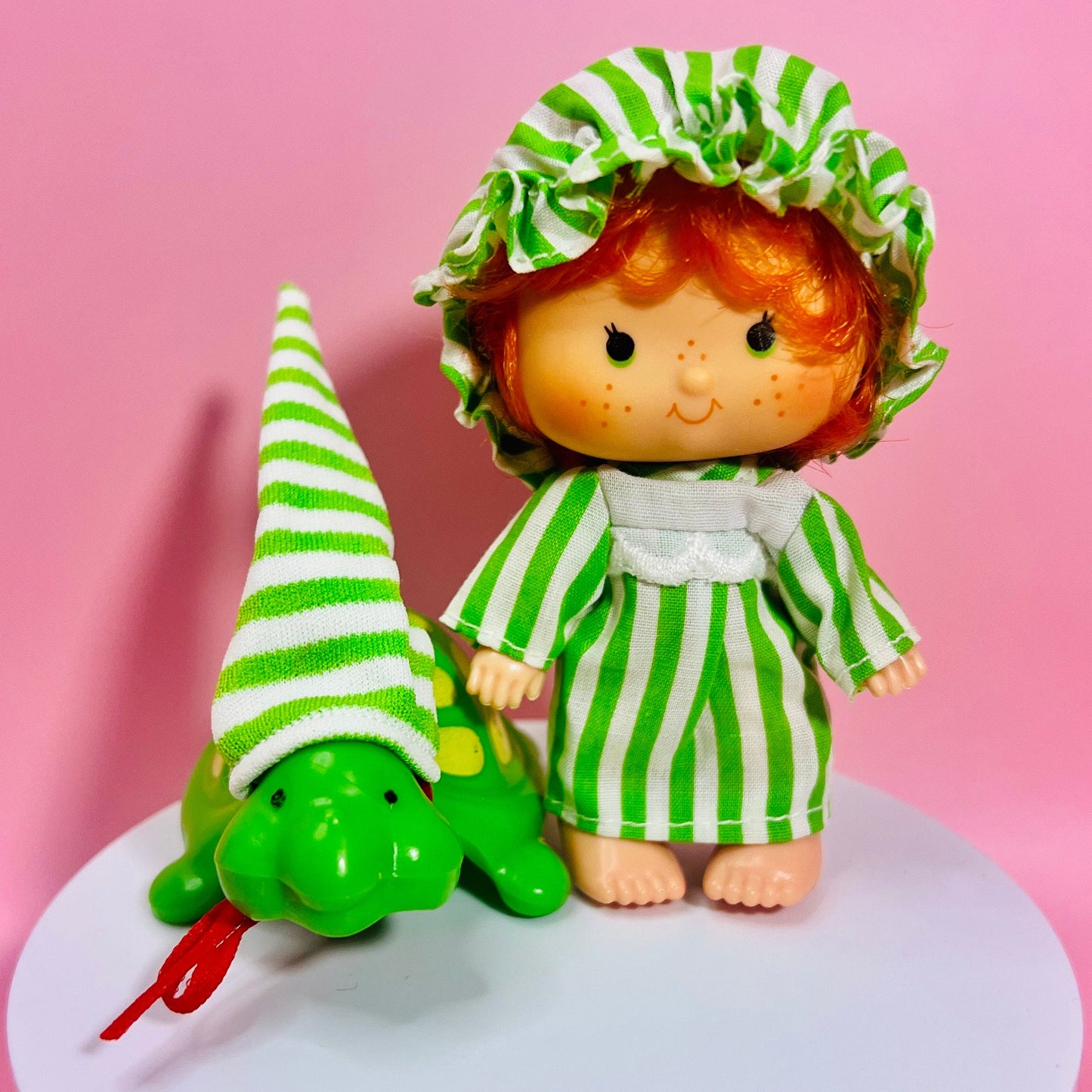 Vintage Apple Dumpling Strawberry Shortcake Doll with Pet Teatime Turtle, Plus Berry Good Nite Set! Optional SCENT and Gift Wrap! - Dolly Magic