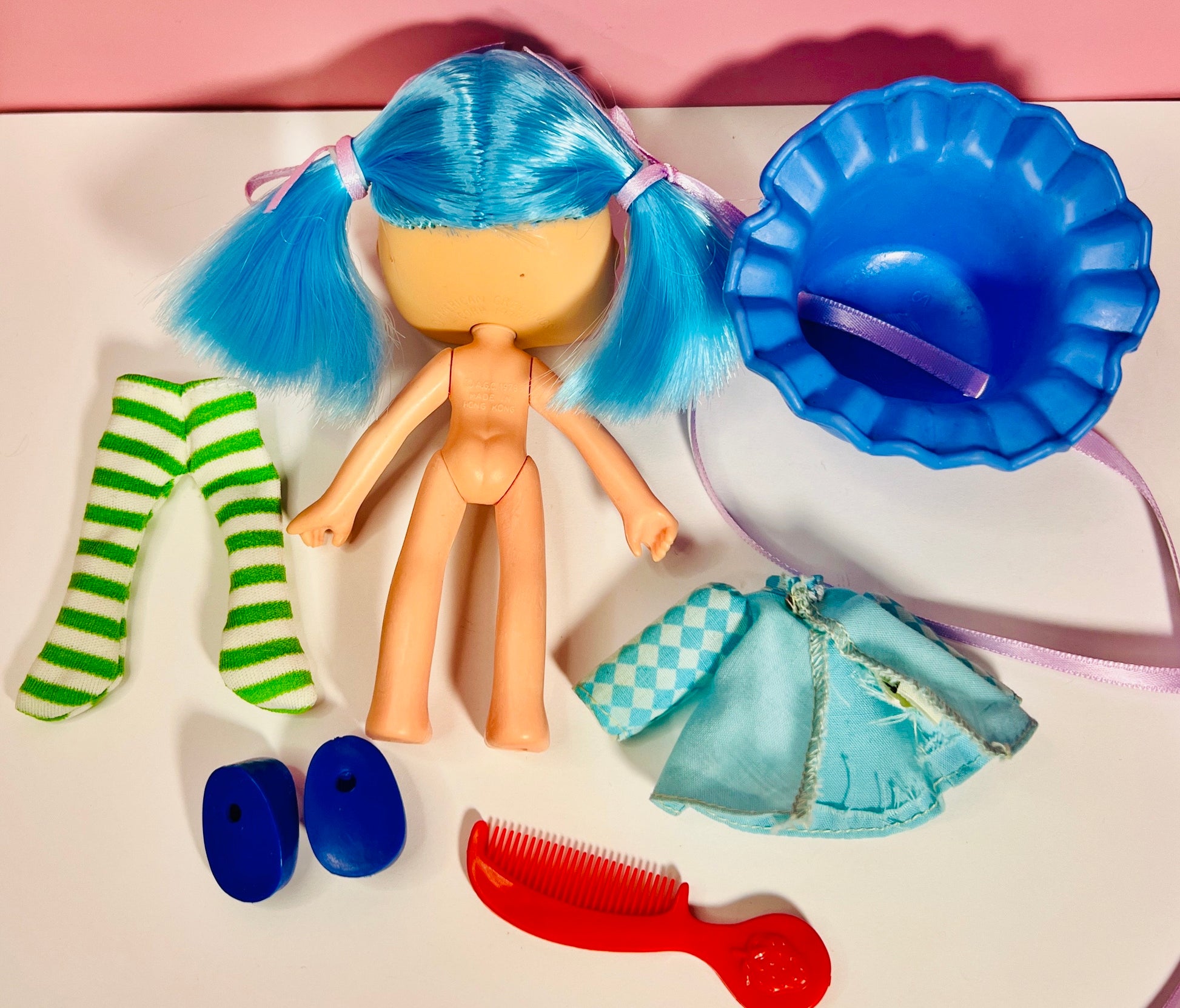 1980s Vintage Blueberry Muffin Doll with Original Comb from Strawberry Shortcake! Optional Scent and Gift Wrap! - Dolly Magic