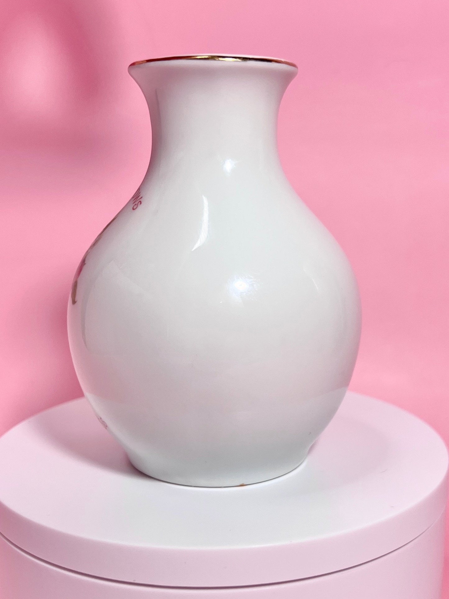 1980 Strawberry Shortcake Fine Porcelain Designer's Collection: Small Vase "Love Grows in Sweet Hearts" Vintage Valentines Collectors Gift - Dolly Magic