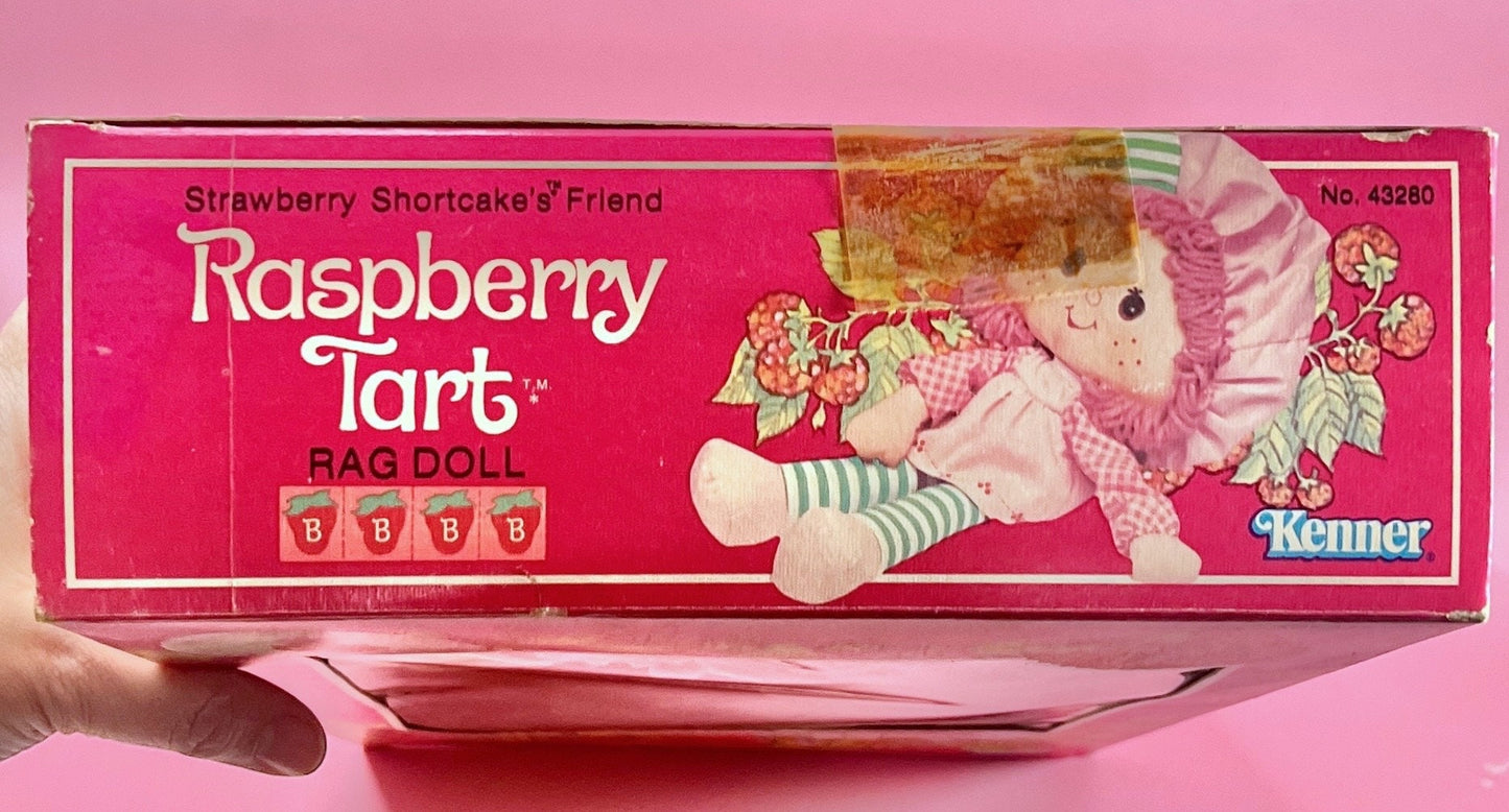 RARE Sealed in Box 1982 Vintage Strawberry Shortcake “Raspberry Tart” Rag Doll Never Opened! - Dolly Magic
