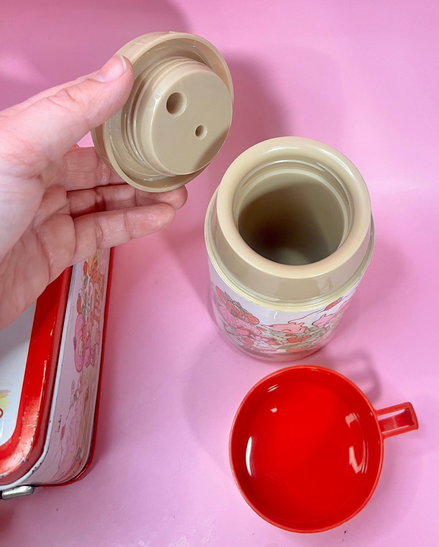 Vintage 1980 Strawberry Shortcake Aladdin Lunchbox with Original Thermos 1980s - Dolly Magic