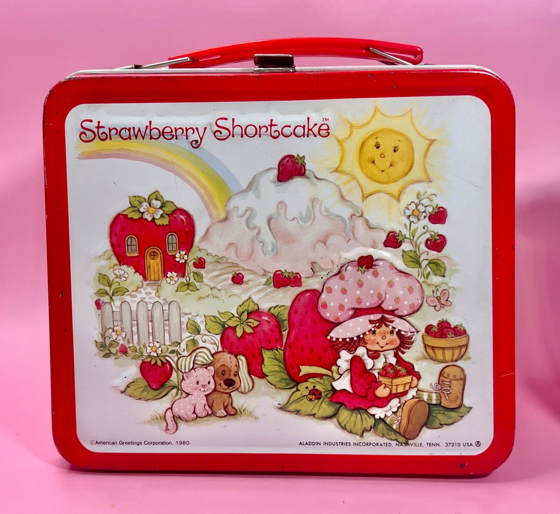 Vintage 1980 Strawberry Shortcake Aladdin Lunchbox with Original Thermos 1980s - Dolly Magic