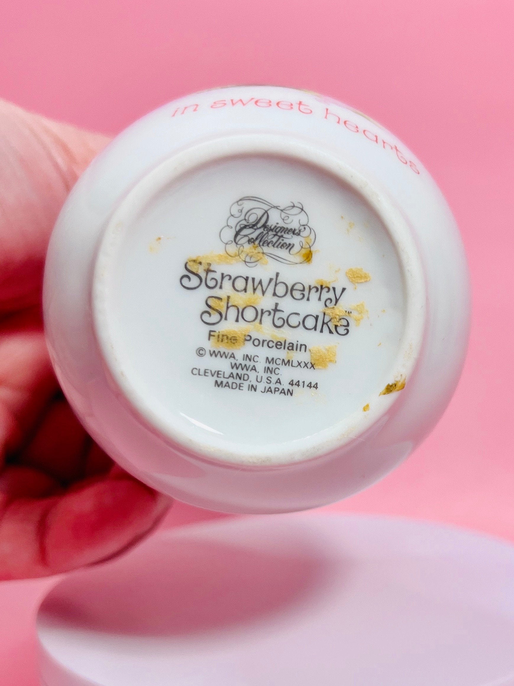 1980 Strawberry Shortcake Fine Porcelain Designer's Collection: Small Vase "Love Grows in Sweet Hearts" Vintage Valentines Collectors Gift - Dolly Magic