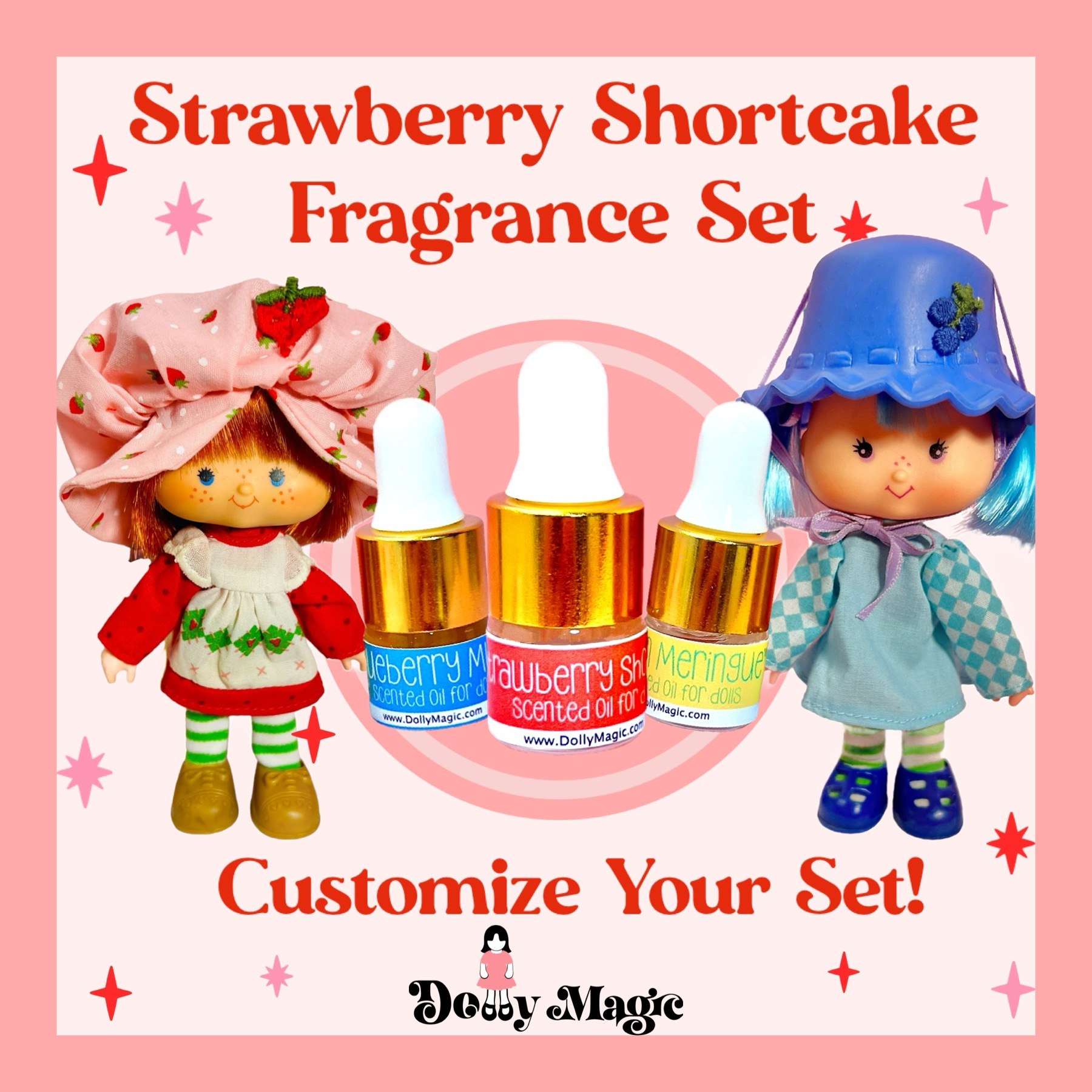 Strawberry Shortcake Fragrance Oil Set  - Smells Just like 1980s Vintage Strawberry Shortcake Dolls!