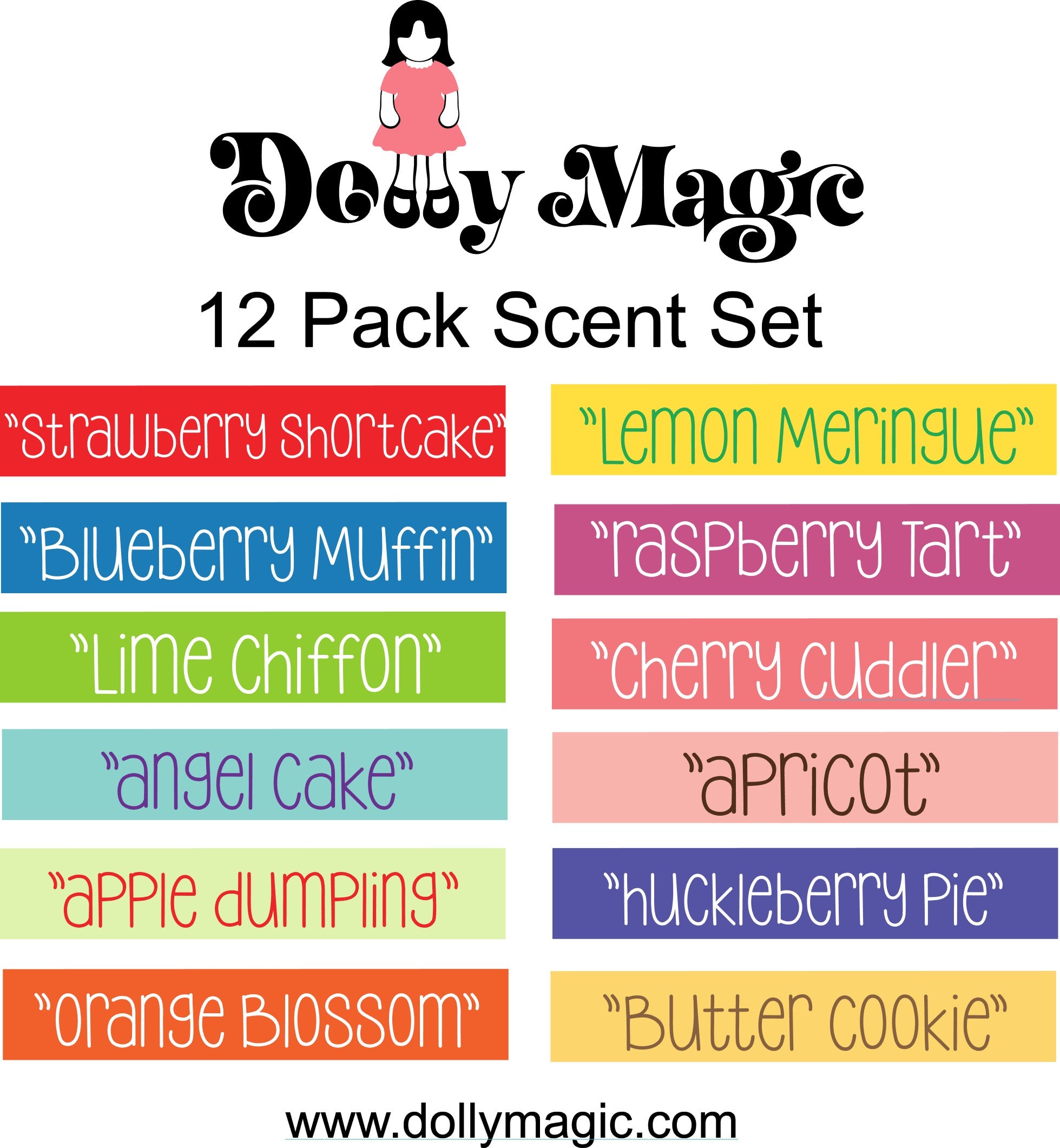 12 Pack Preselected Scents (2ml each) / No Add Ons Strawberry Shortcake Fragrance Oil Set - Smells Just like 1980s Vintage Strawberry Shortcake Dolls! - Dolly Magic