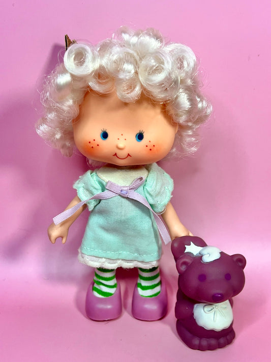 Vintage 1980s Angel Cake Doll & Pet Soufflé Skunk from Original Strawberry Shortcake Doll Series