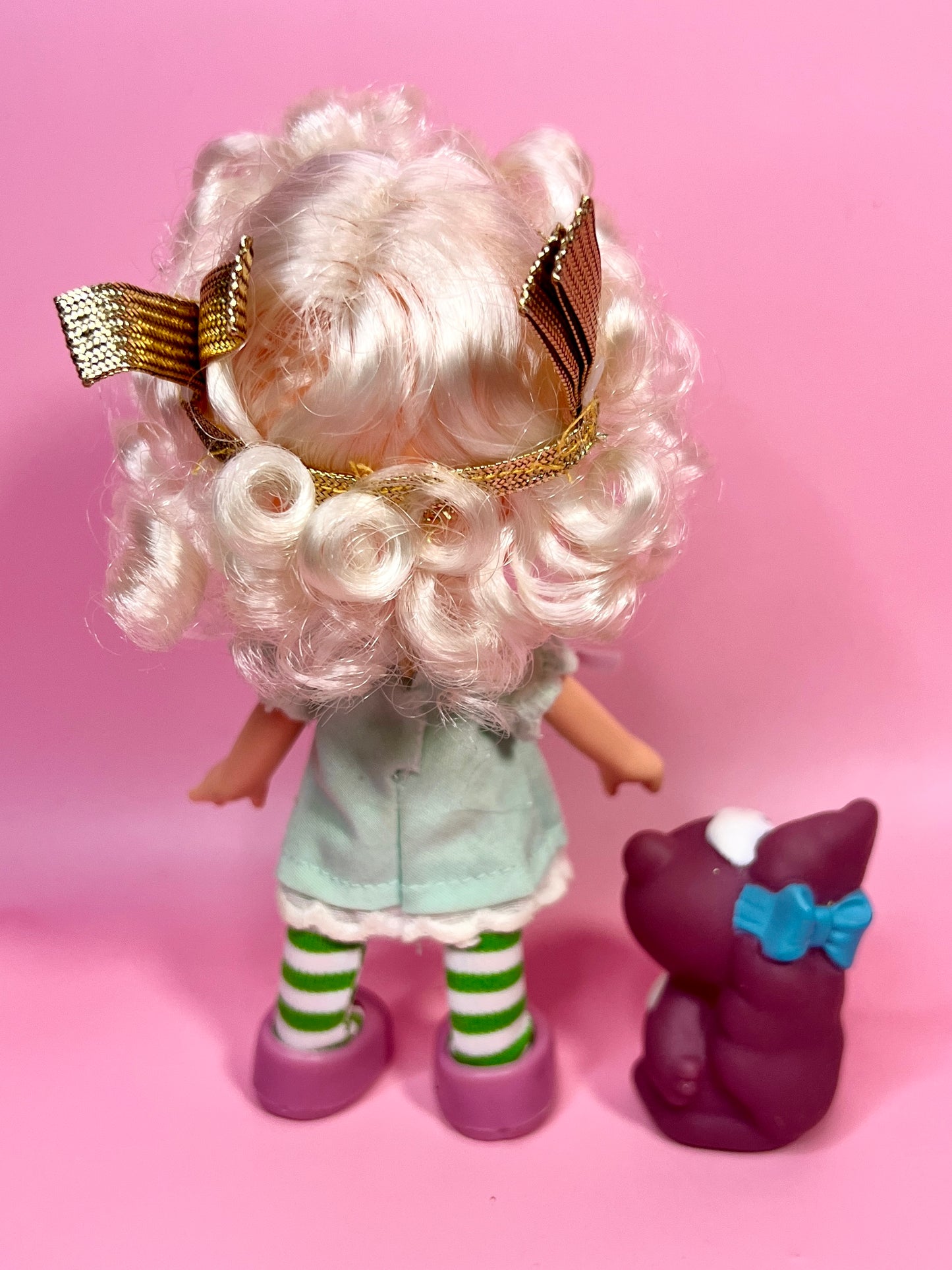 Vintage 1980s Angel Cake Doll & Pet Soufflé Skunk from Original Strawberry Shortcake Doll Series
