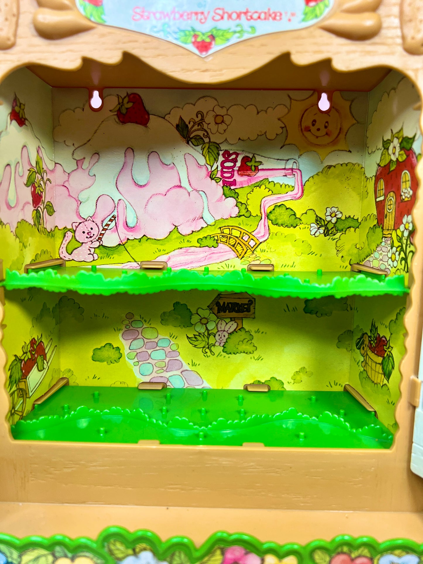Vintage 1980s Strawberry Shortcake Display Cabinet for Strawberryland Miniatures