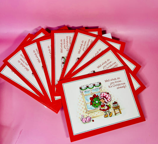 Vintage 1980 Caremark Strawberry Shortcake Christmas Greeting Card Set – 10 Cards