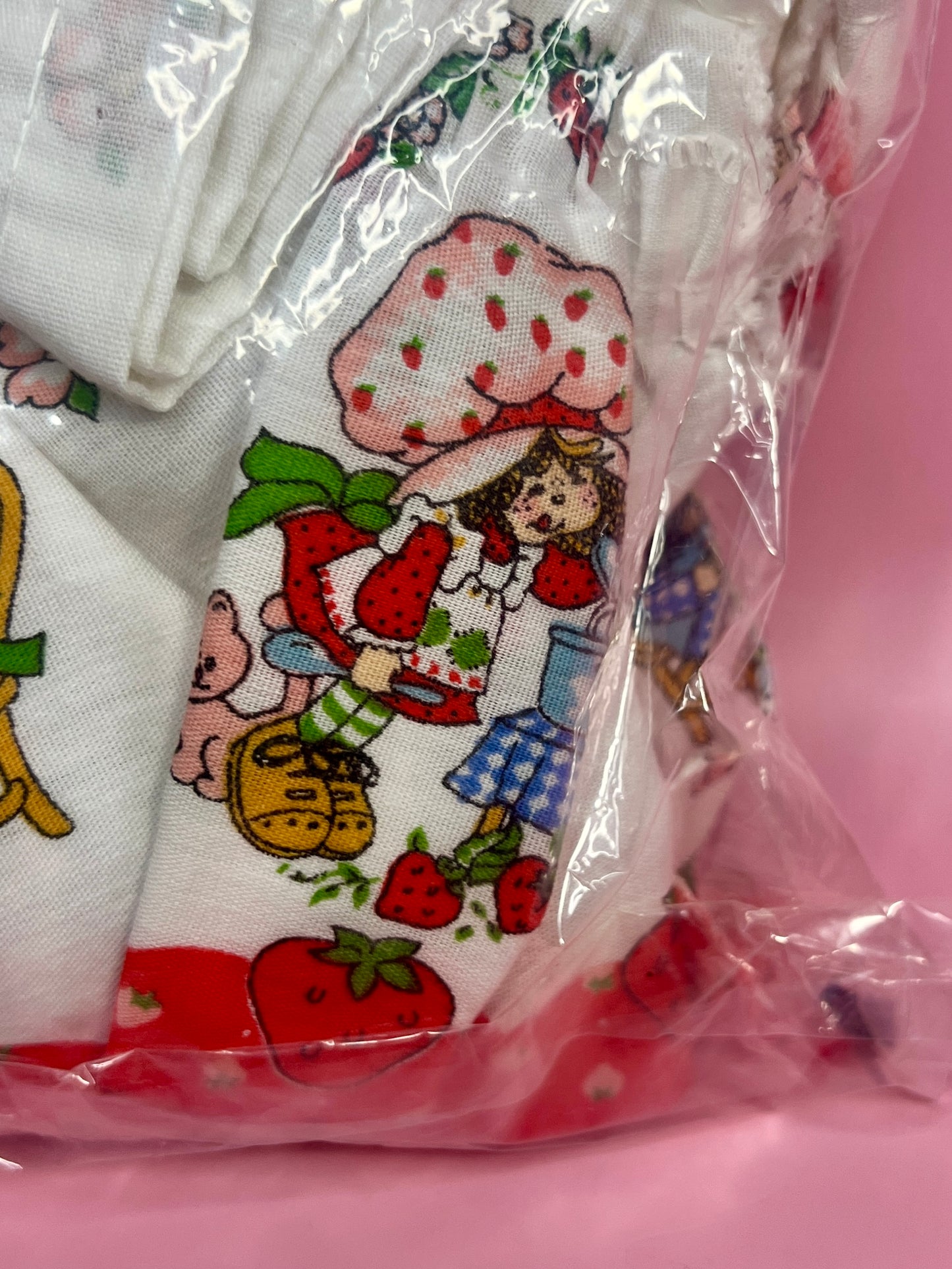 Vintage 1980s NOS (New Old Stock) Sealed Strawberry Shortcake Curtain Valance Panel