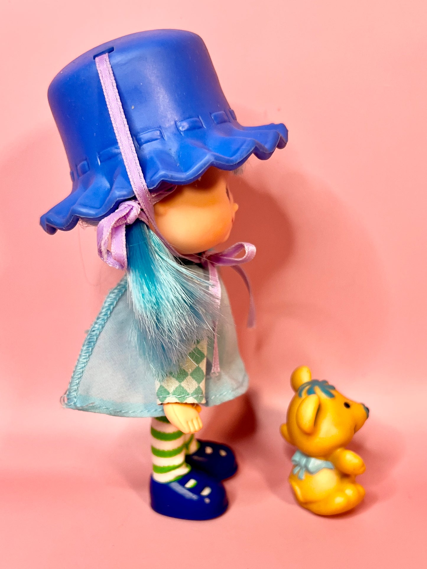 Vintage FIRST EDITION 1979 Strawberry Shortcake Blueberry Muffin Doll with Pet Cheesecake Mouse