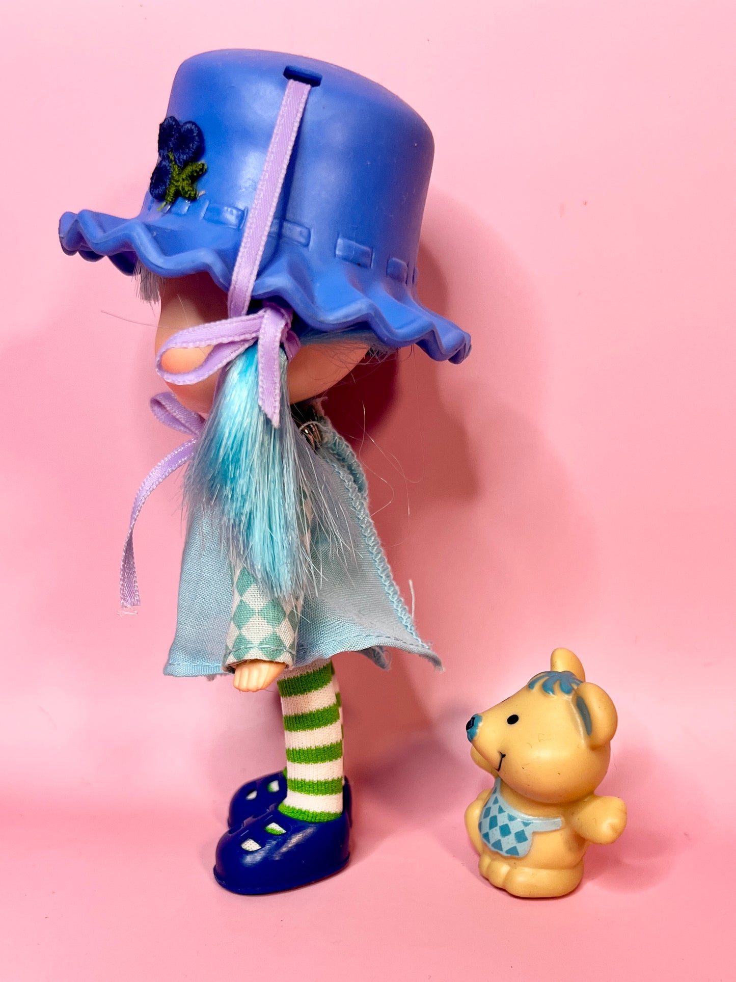Vintage FIRST EDITION 1979 Strawberry Shortcake Blueberry Muffin Doll with Pet Cheesecake Mouse