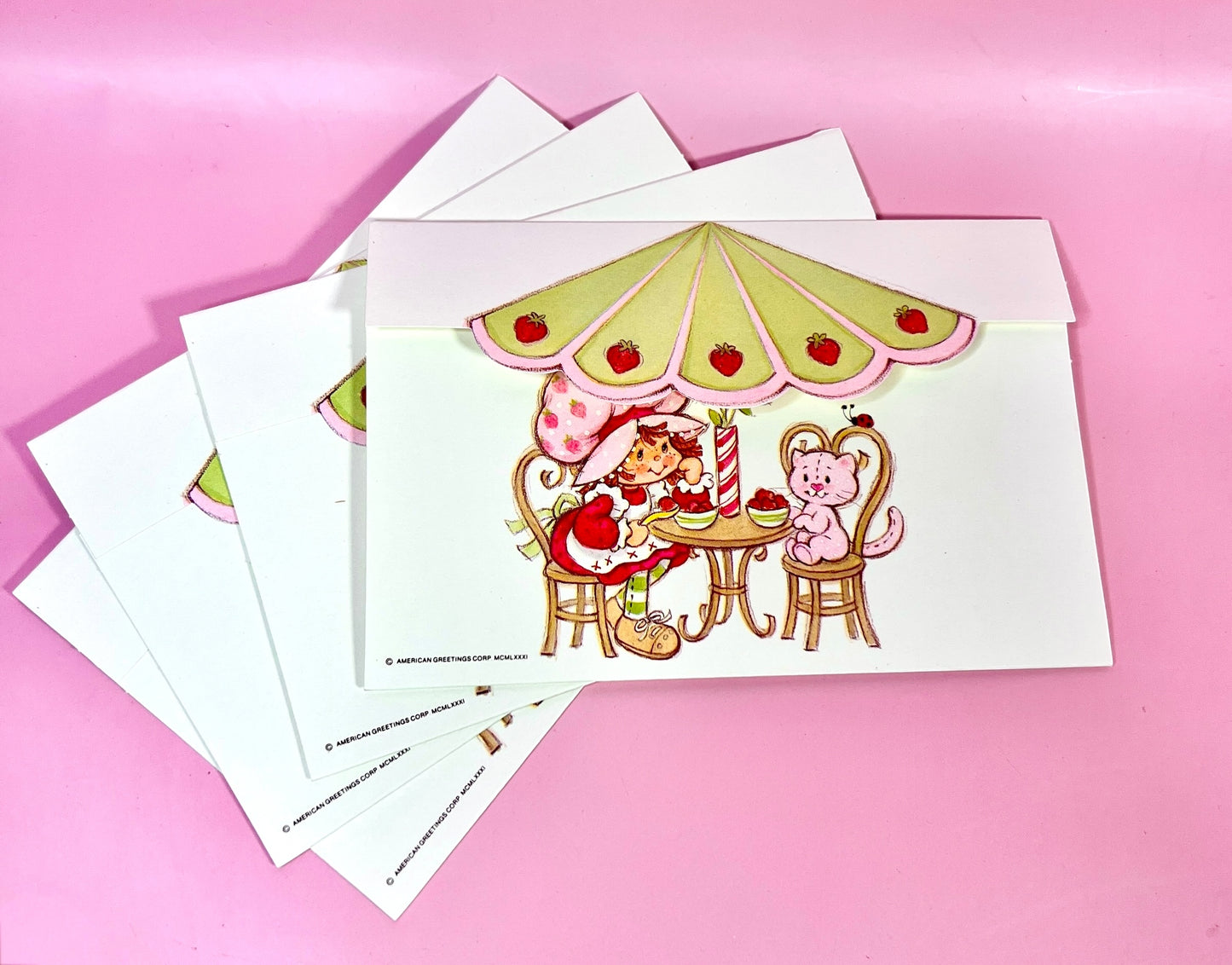 RARE Set of 4 Vintage 1981 Strawberry Shortcake Unused Postalette Cards