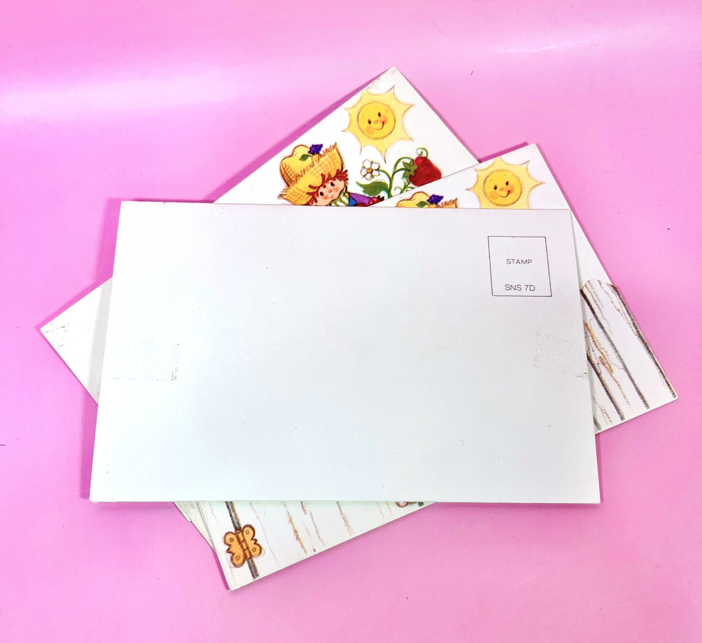 RARE Set of 3 Vintage 1980 Strawberry Shortcake Unused Postalette Cards