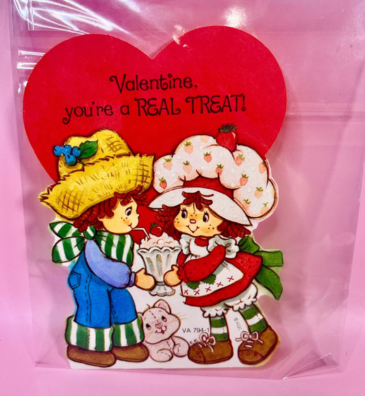 Vintage 1984 Strawberry Shortcake Valentine Greeting Card by American Greetings (Copy) (Copy)