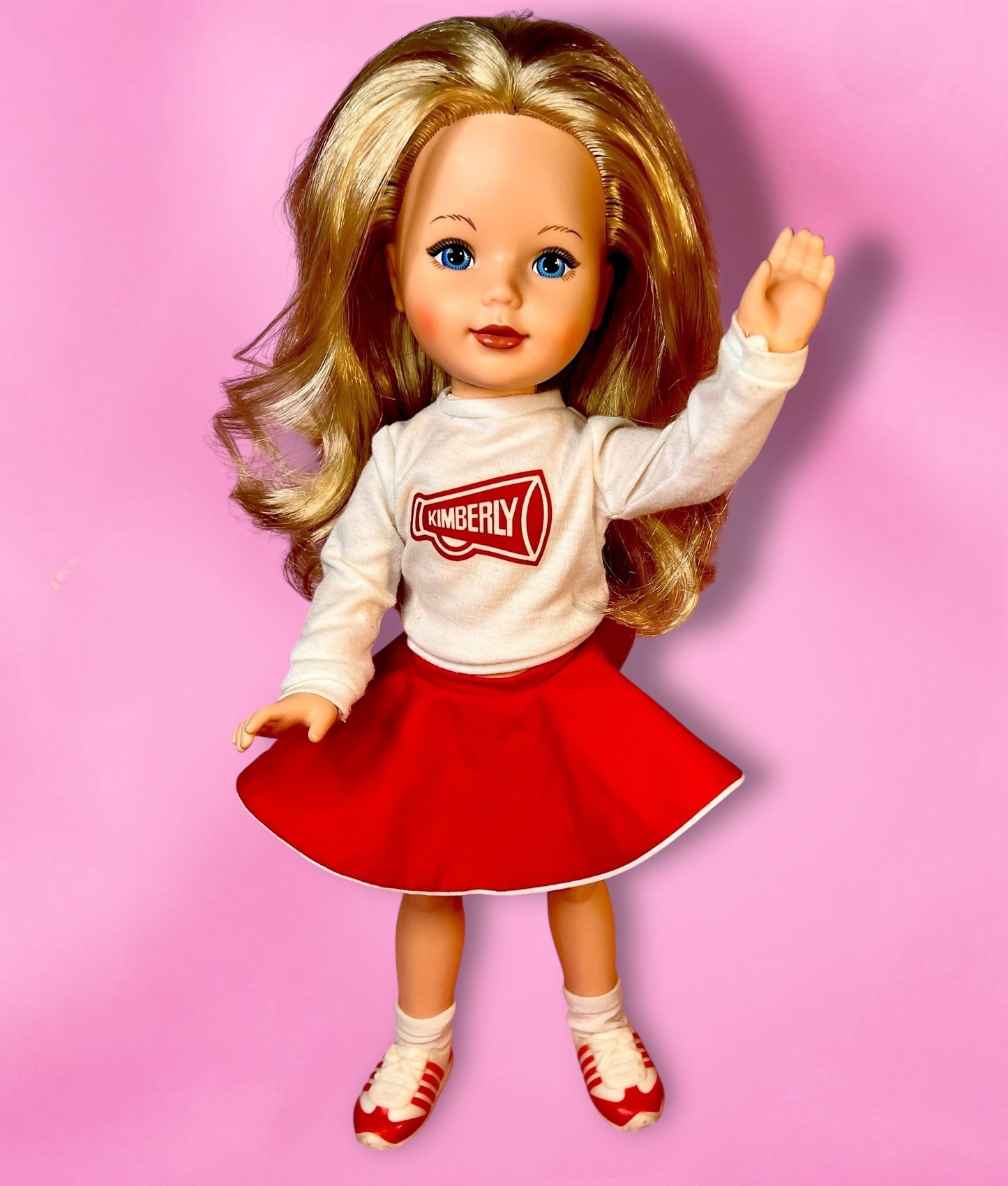 Vintage 1980s Kimberly Cheerleader Doll in Excellent Condition with Skates