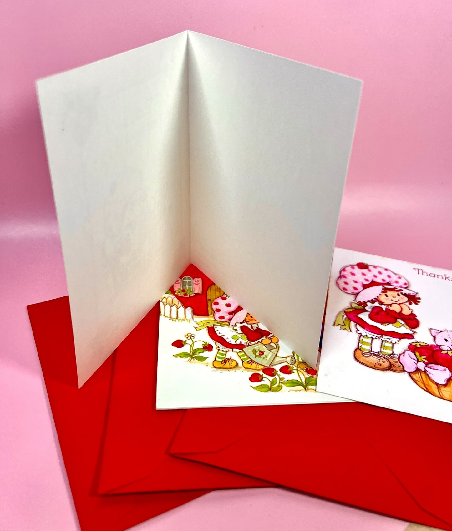 RARE Set of 3 Different Vintage 1980 Unused Strawberry Shortcake Greeting Cards by American Greetings